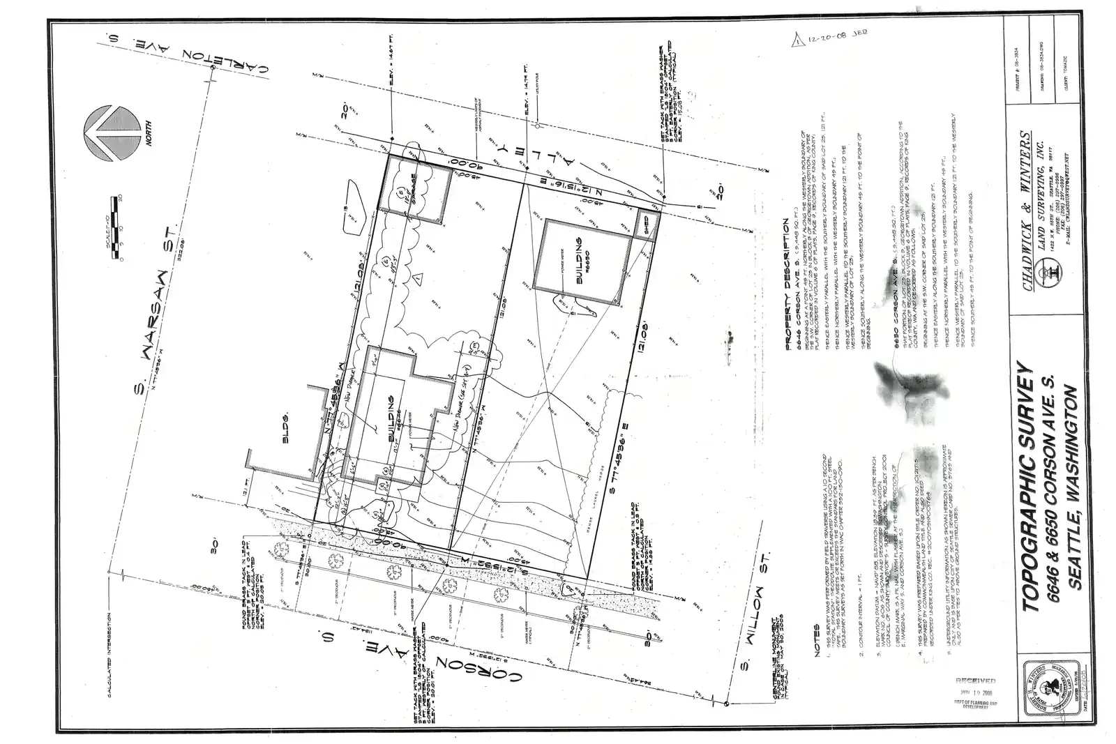 Site plan for 6646 Corson Ave S