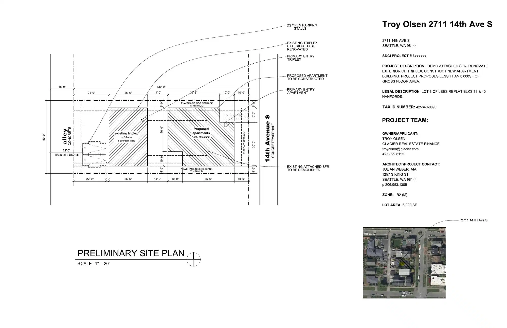 Site plan for 2715 14th Ave S