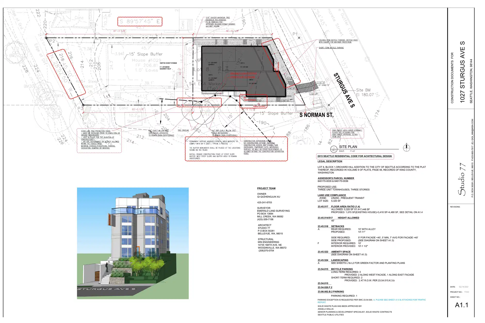 Site plan for 1027 Sturgus Ave S