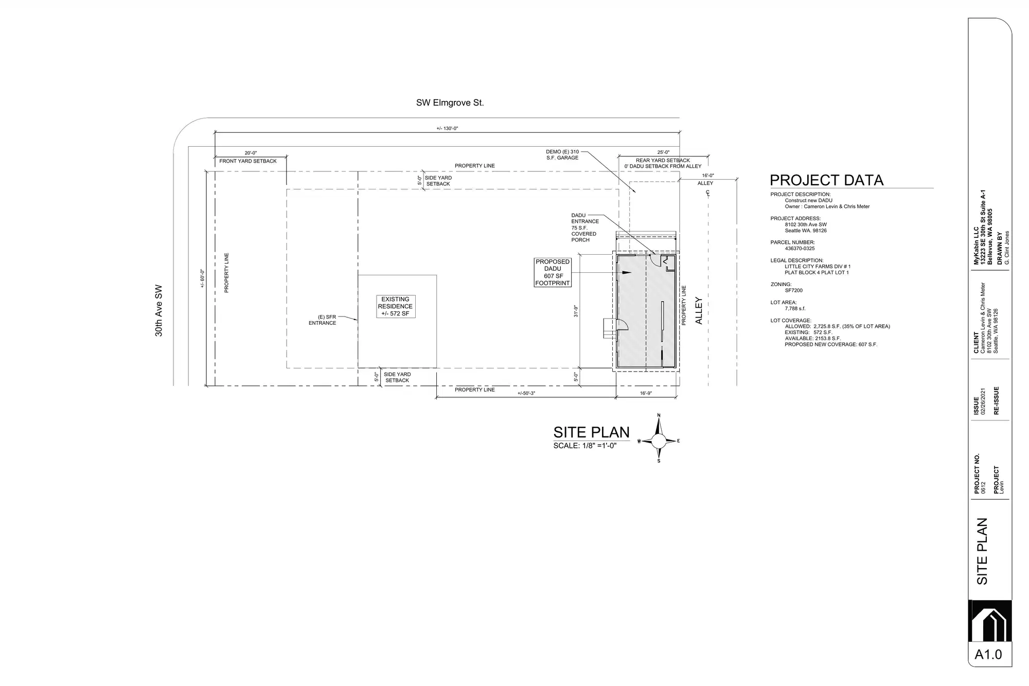 Site plan for 8102 30th Ave SW