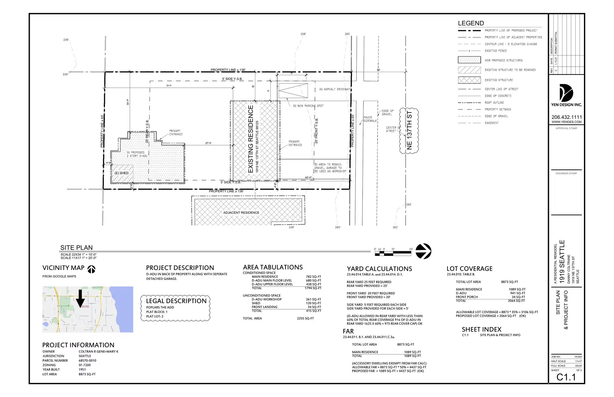 Site plan for 1917 NE 137th St