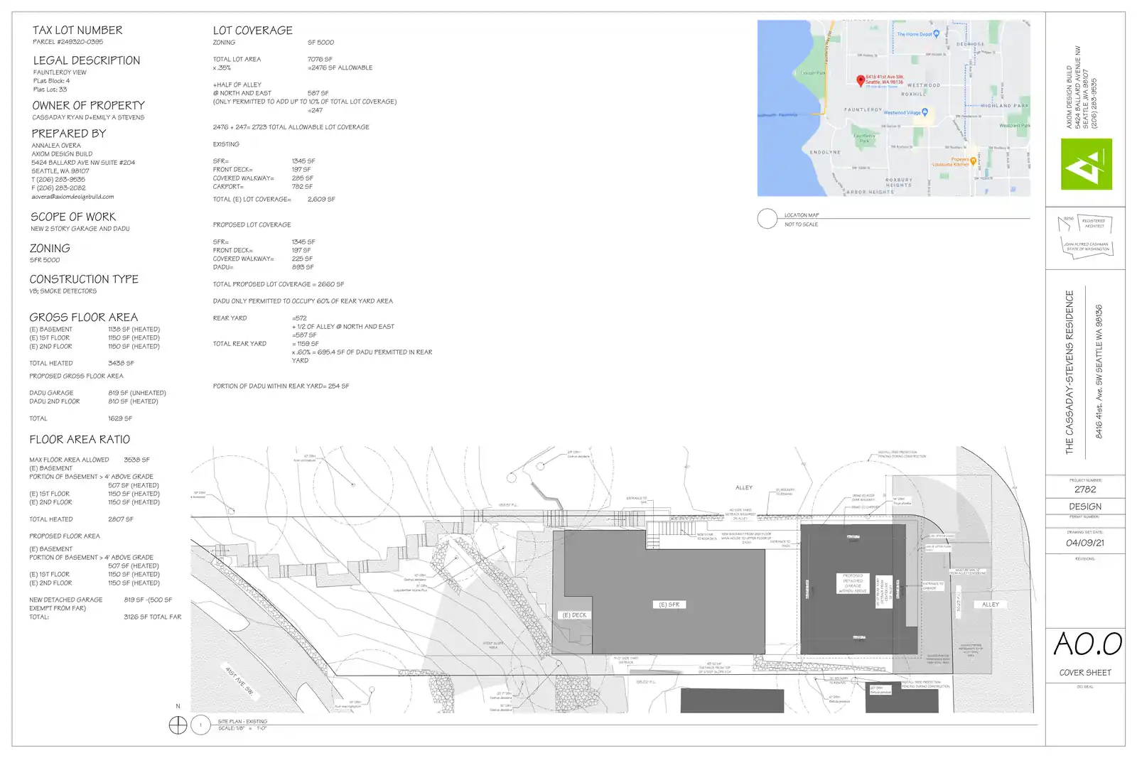 Site plan for 8416 41st Ave SW