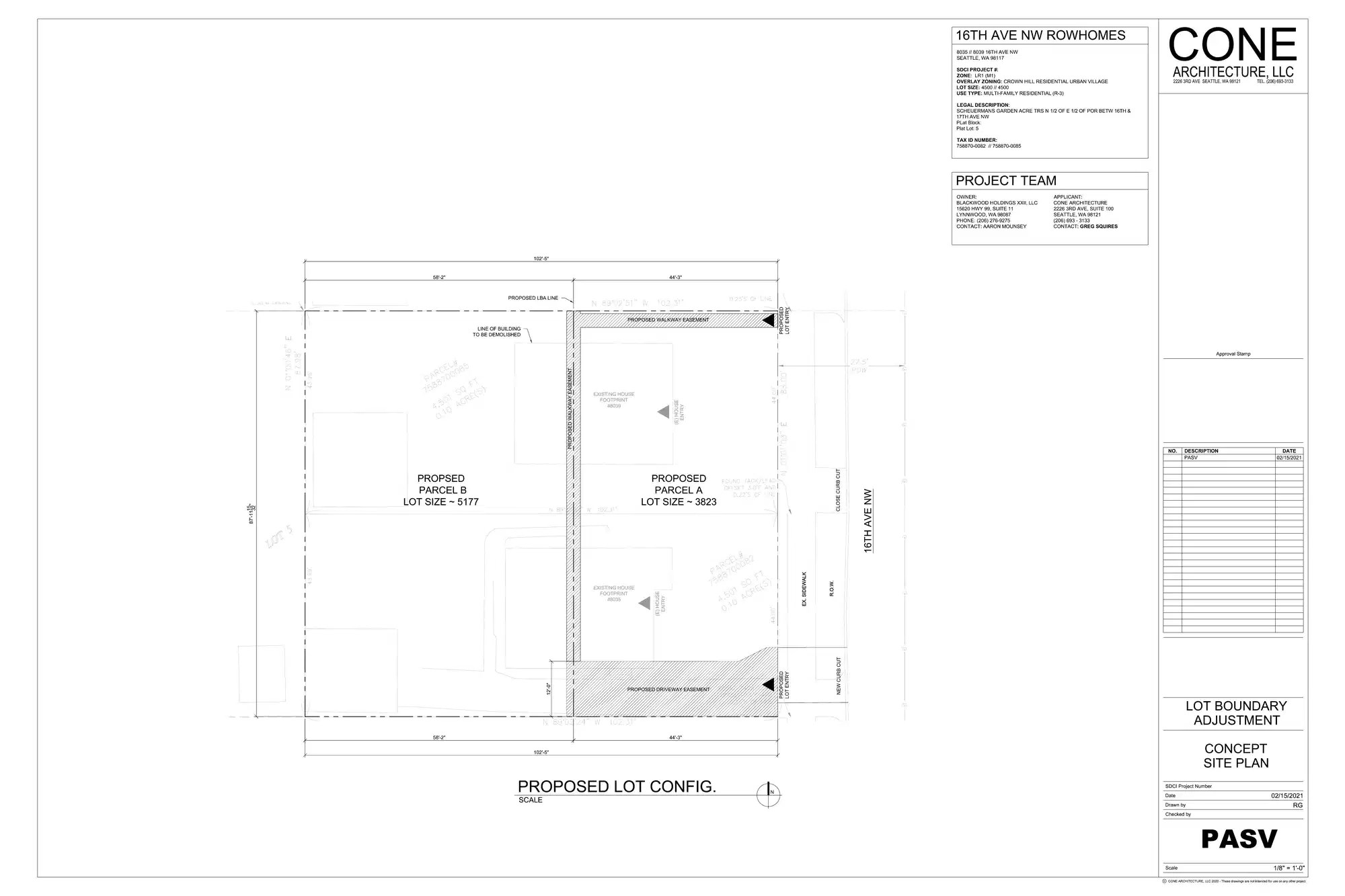 Site plan for 8035 16th Ave NW