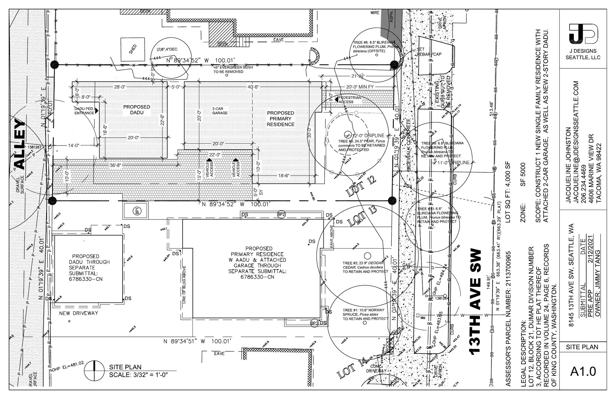 Site plan for 8145 13th Ave SW
