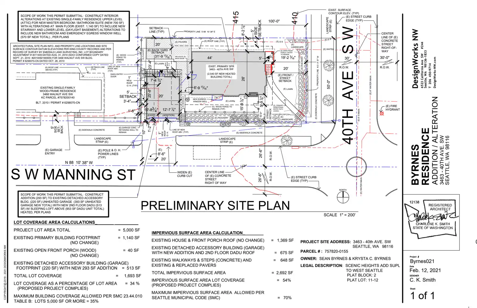 Site plan for 3463 40th Ave SW