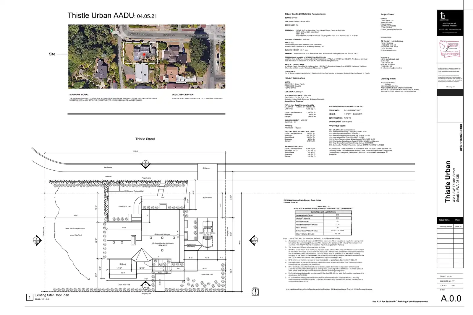 Site plan for 4317 B SW Thistle St