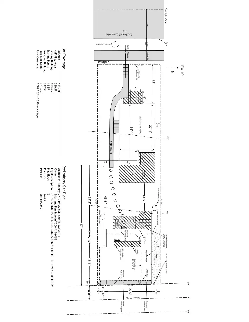 Site plan for 7710 1st Ave NE