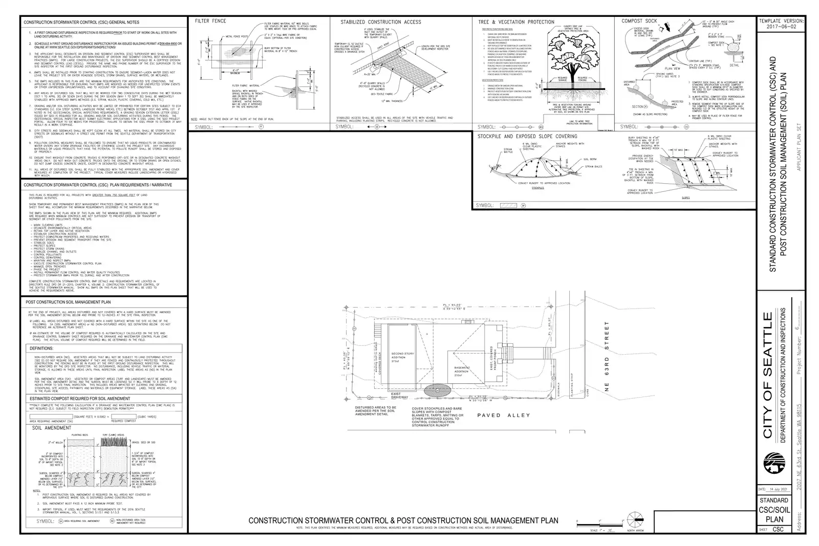 Site plan for 2007 NE 63rd St