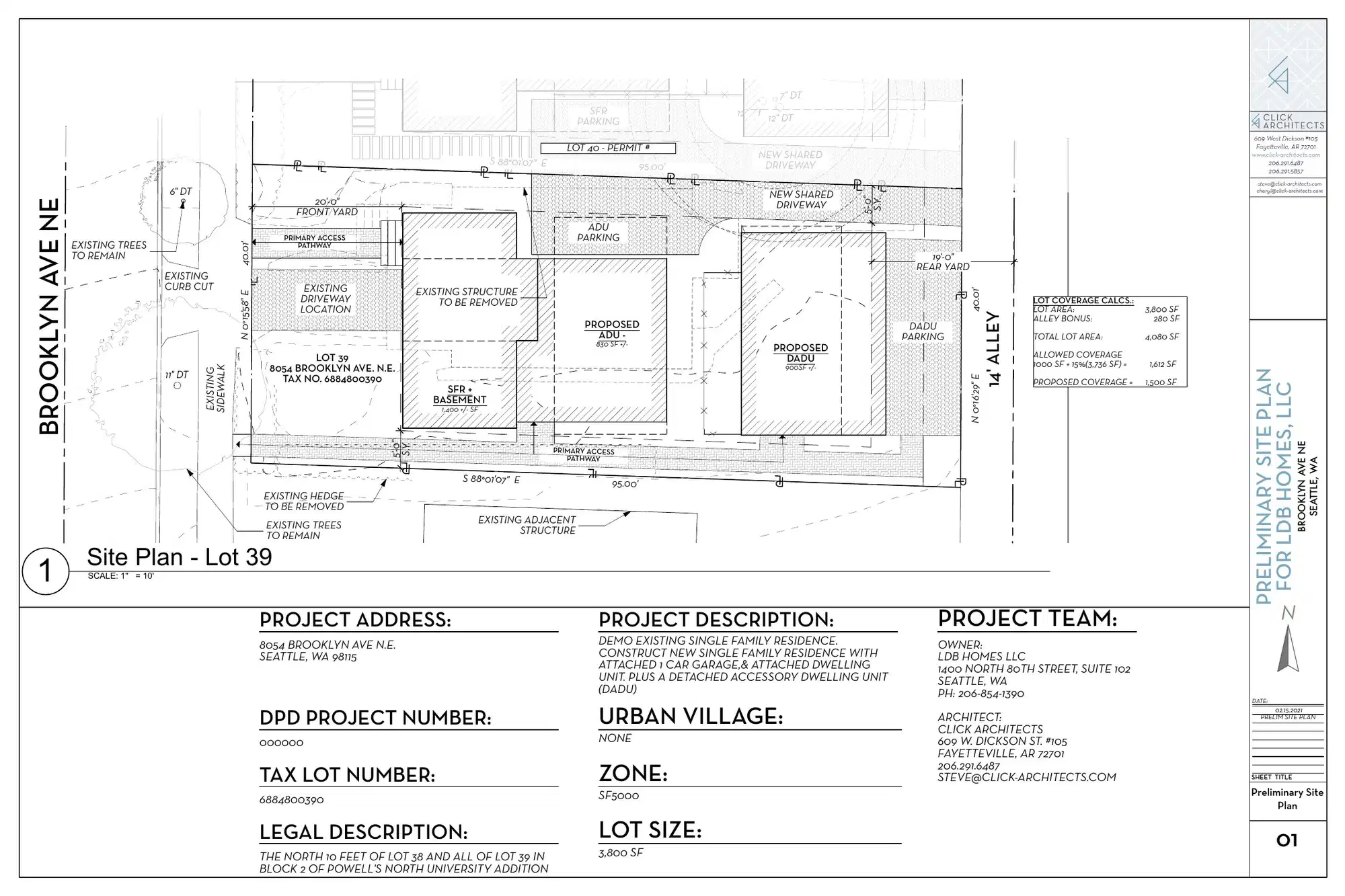 Site plan for 8054 Brooklyn Ave NE
