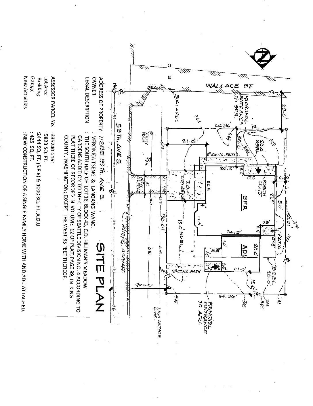 Site plan for 11285 59th Ave S