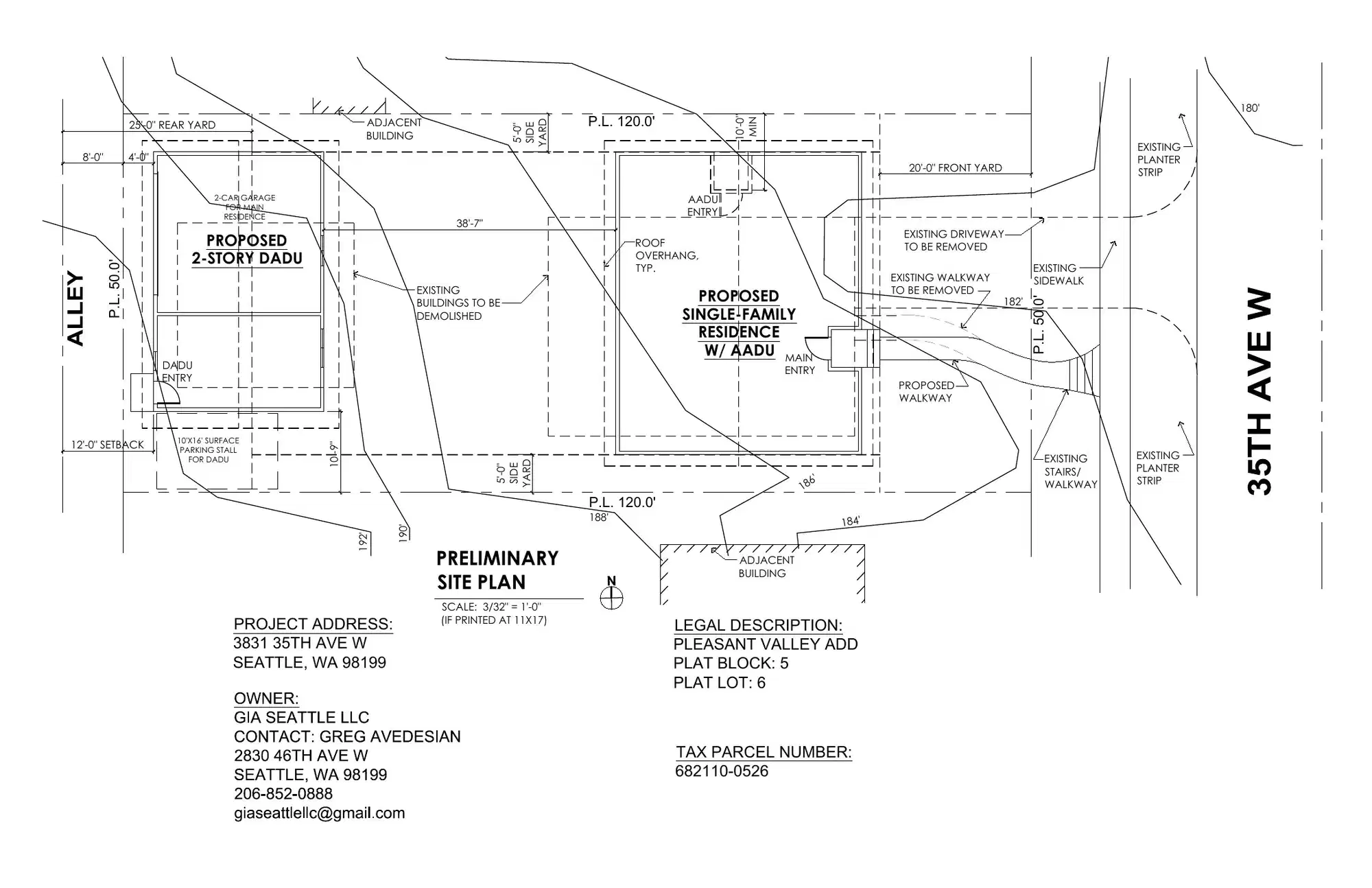 Site plan for 3831 35th Ave W