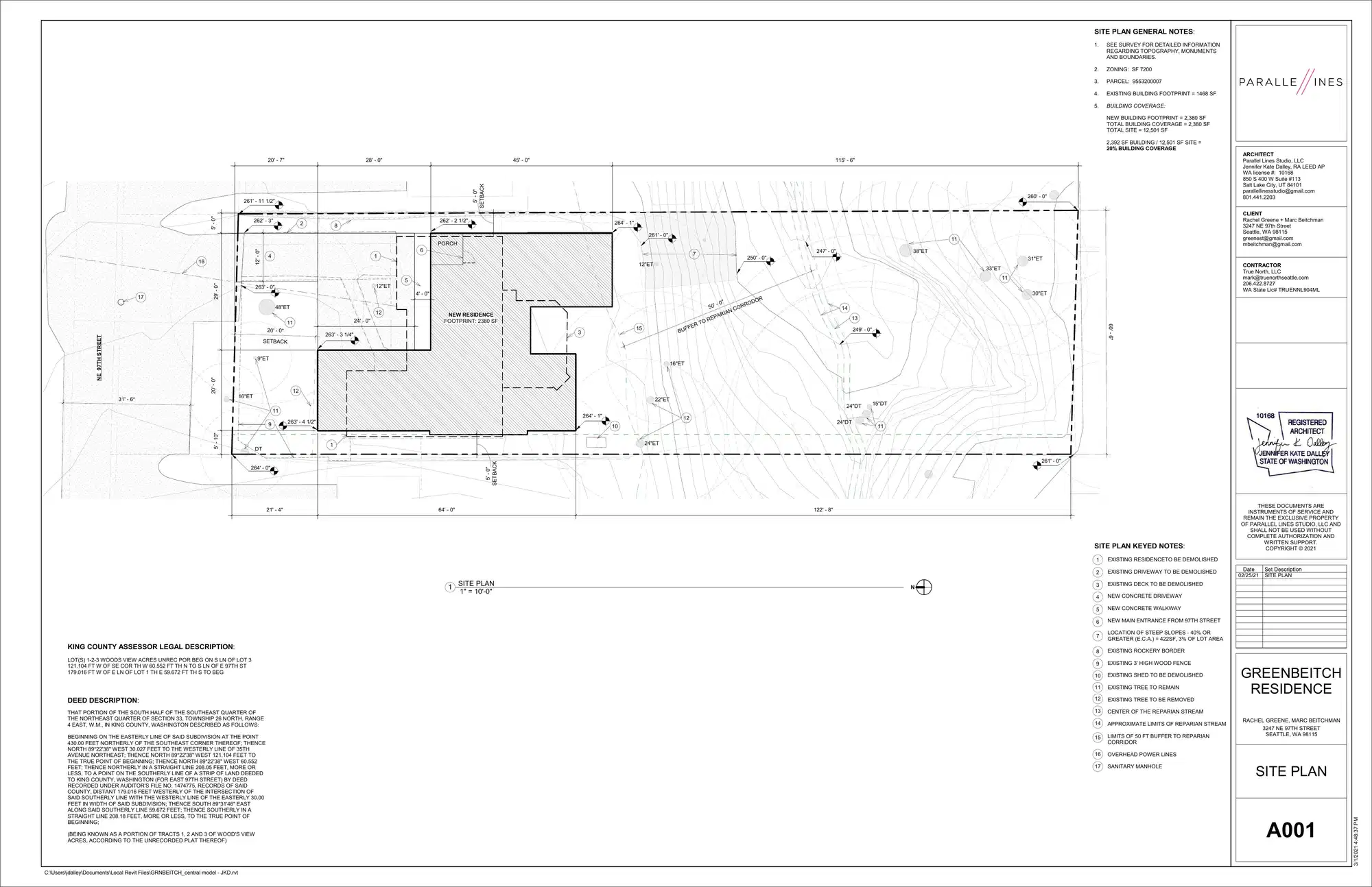 Site plan for 3247 NE 97th St