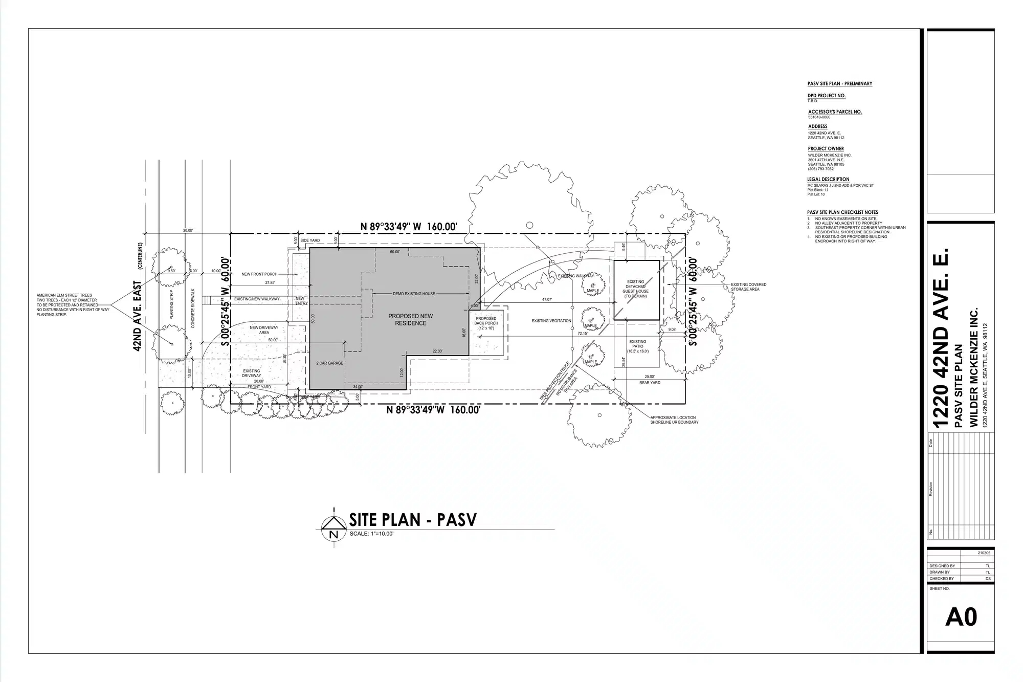 Site plan for 1220 42nd Ave E