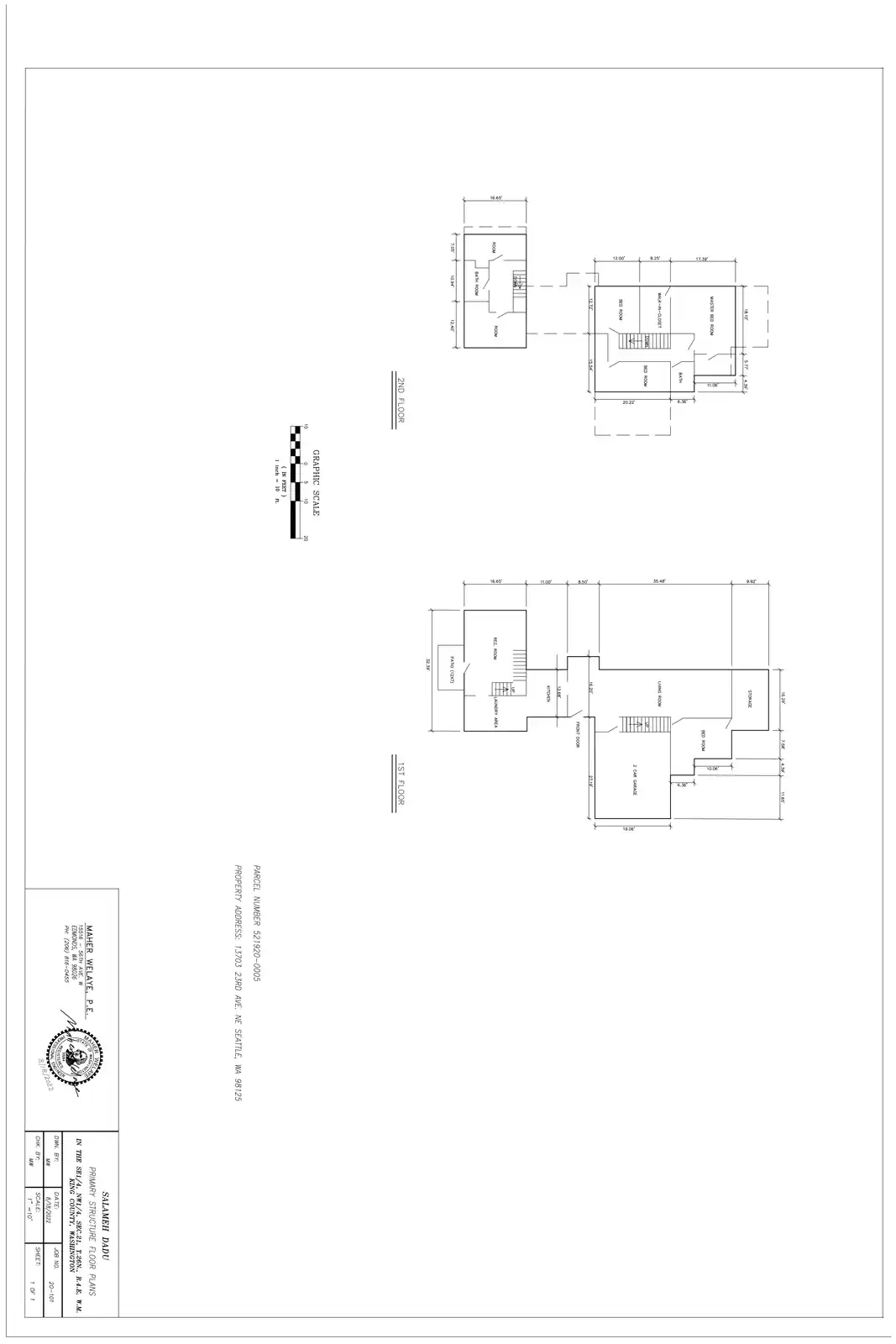 Site plan for 13703 23rd Ave NE