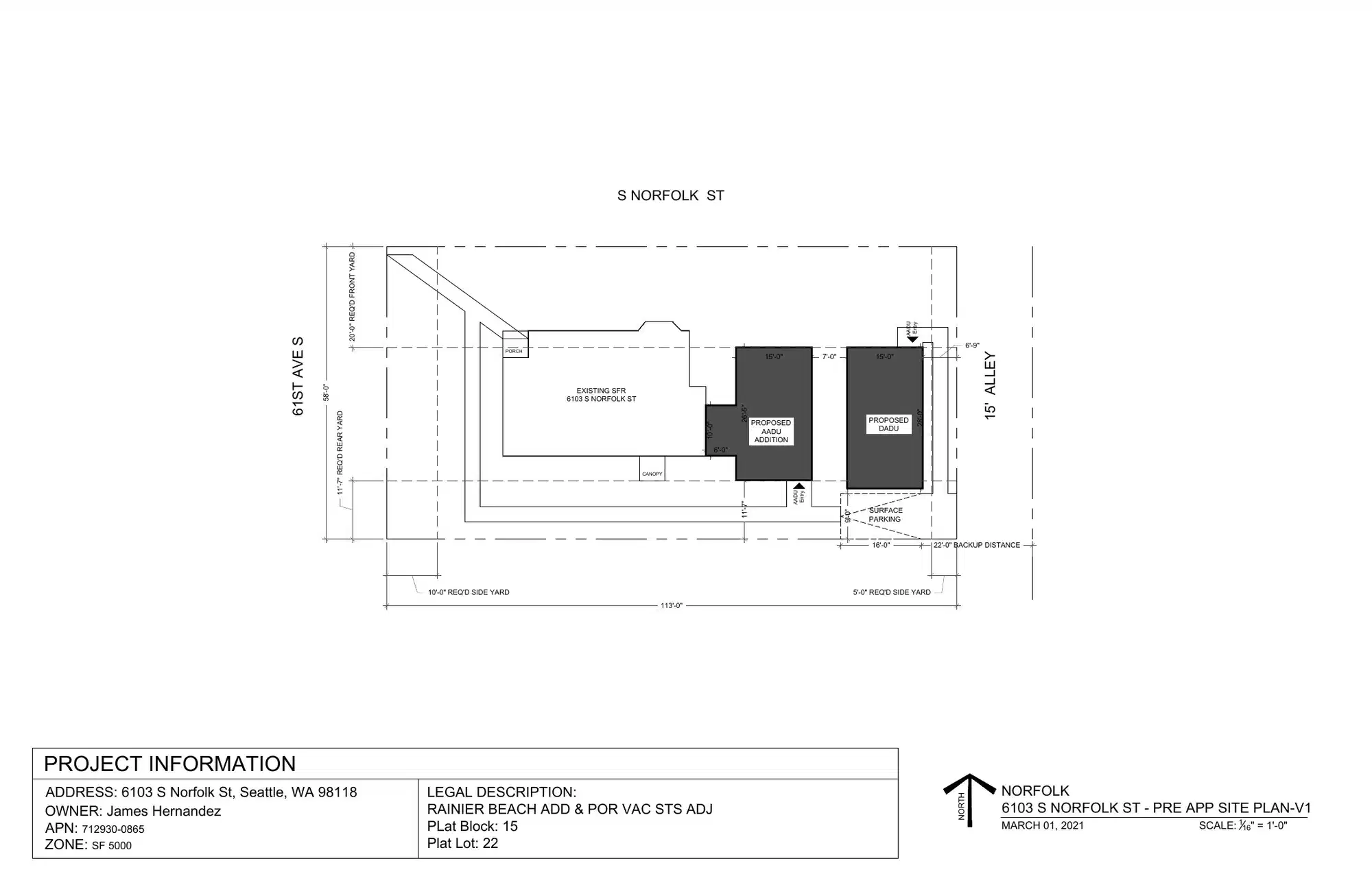 Site plan for 6103 S Norfolk St