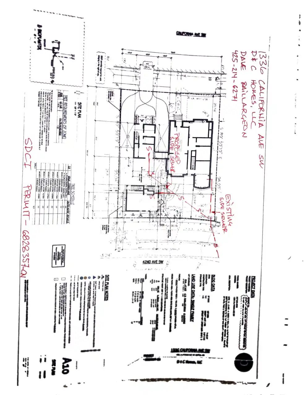 Site plan for 1336 California Ave SW