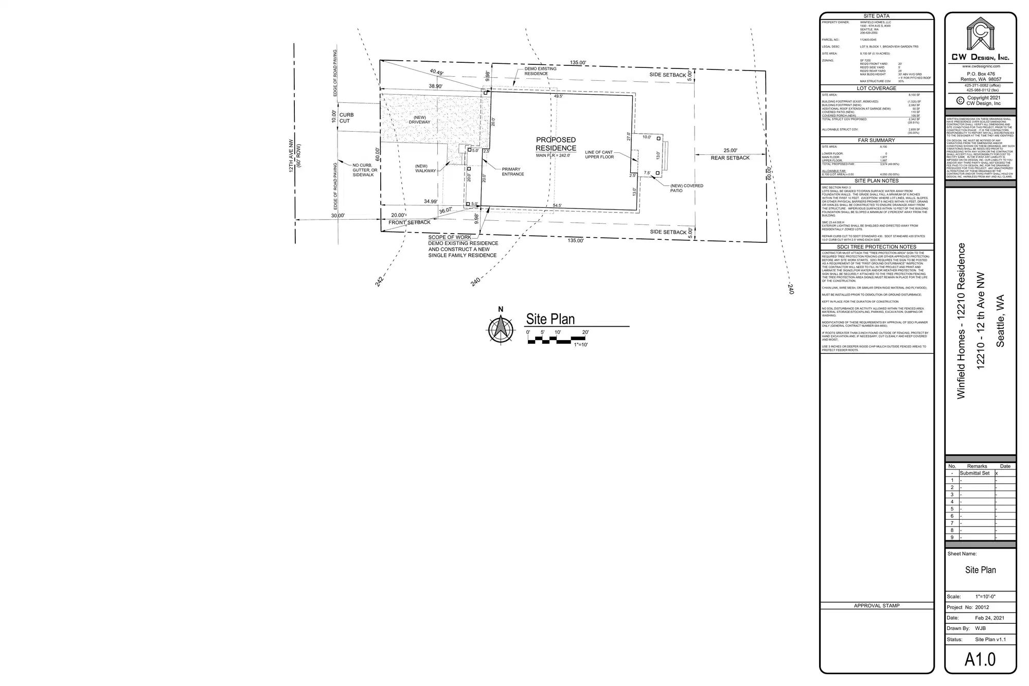Site plan for 12210 12th Ave NW