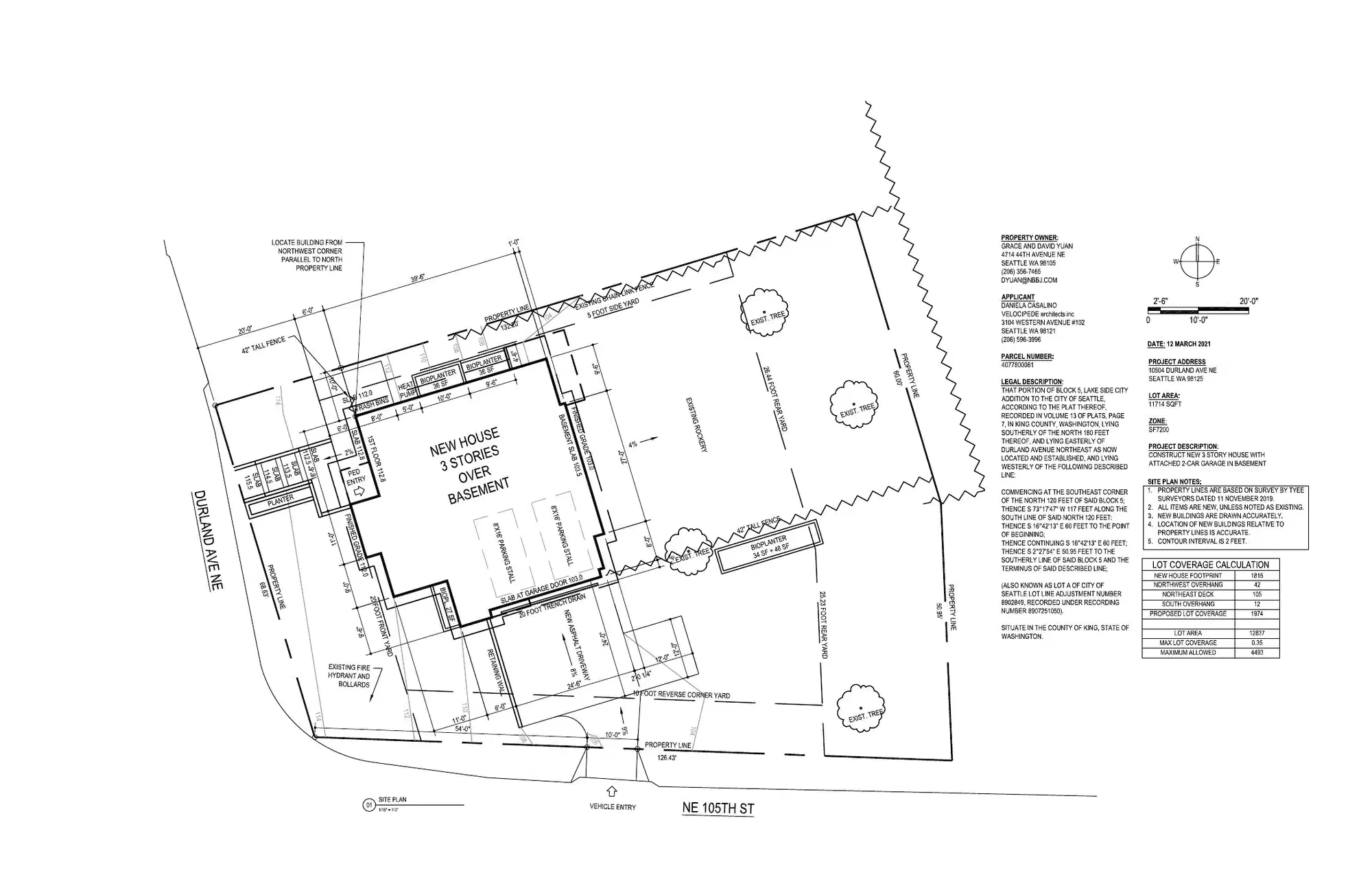 Site plan for 10504 Durland Ave NE