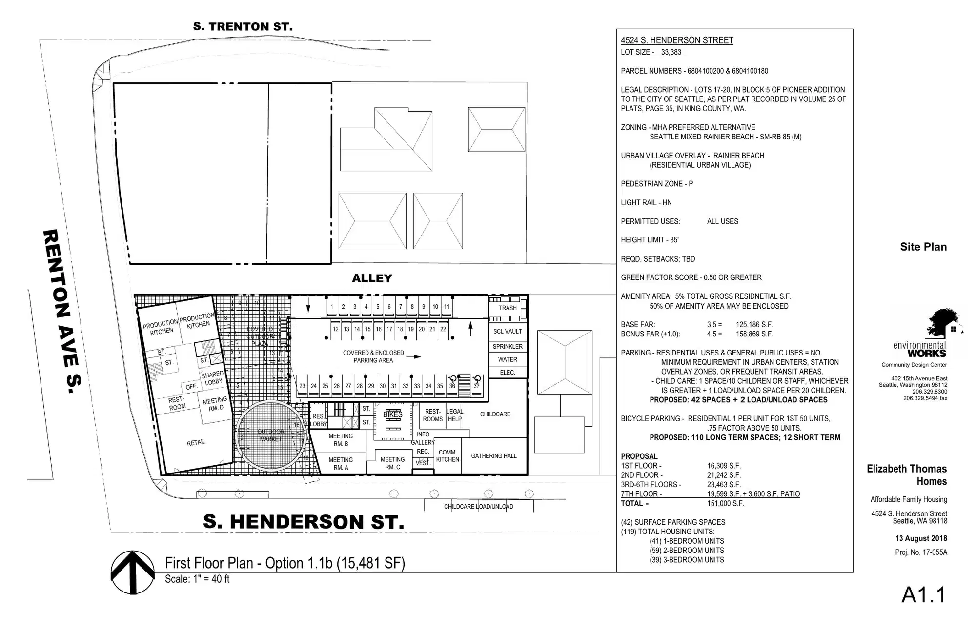 Site plan for 4524 S Henderson St
