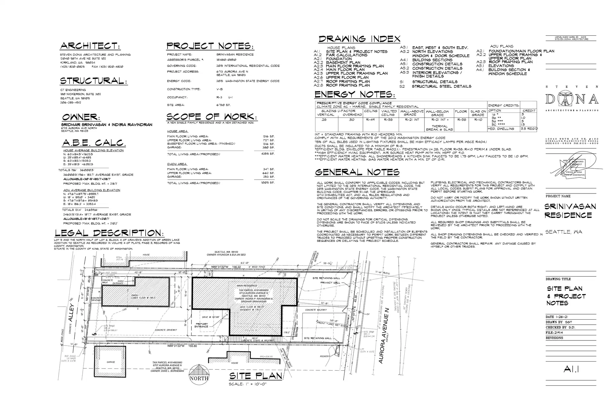 Site plan for 6713 Aurora Ave N