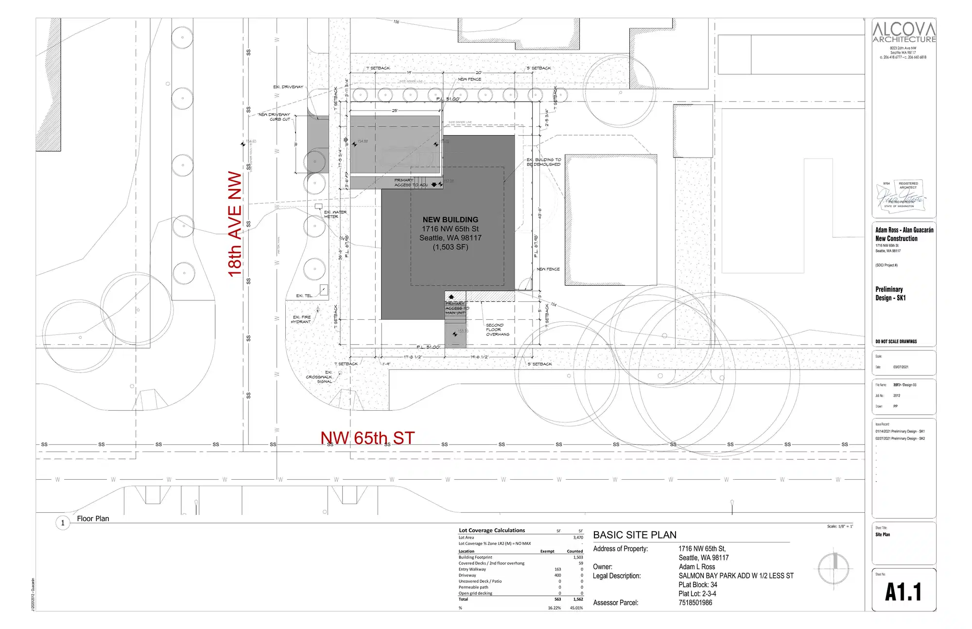 Site plan for 1716 NW 65th St