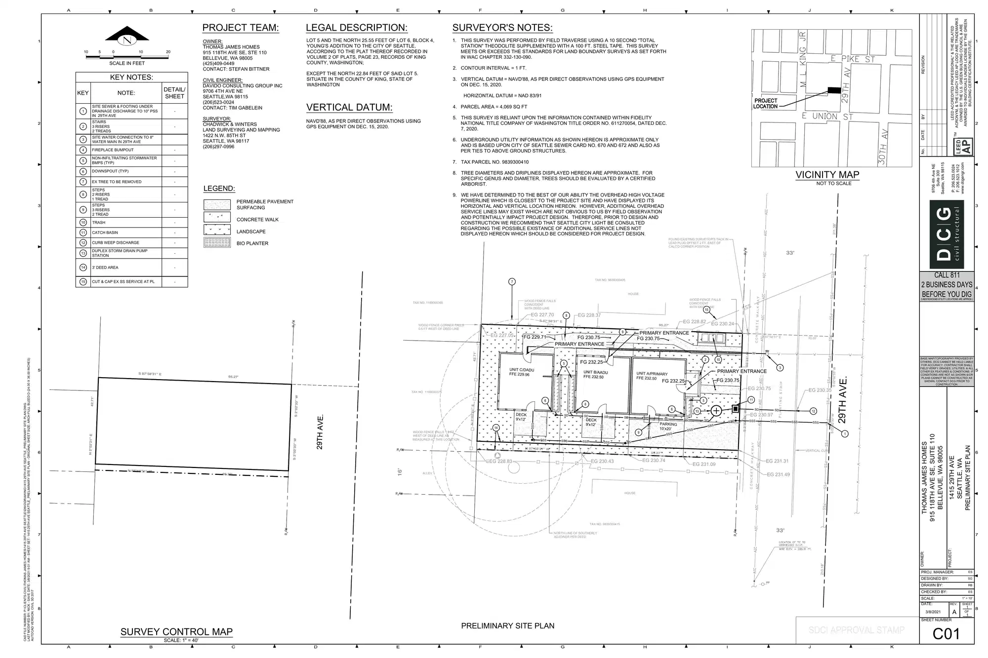Site plan for 1415 29th Ave