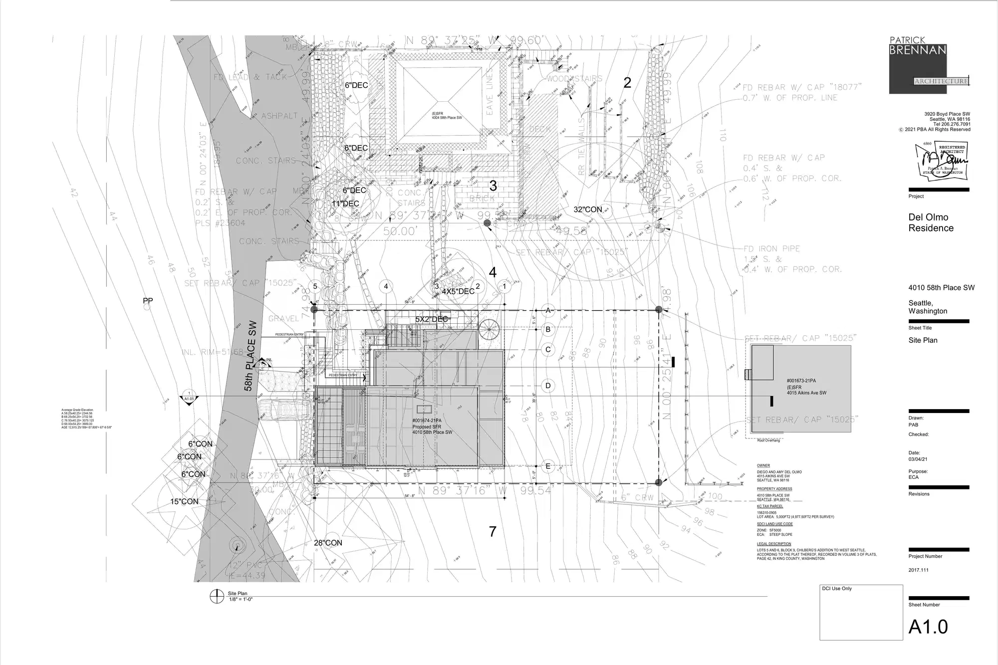 Site plan for 4010 58th Pl SW