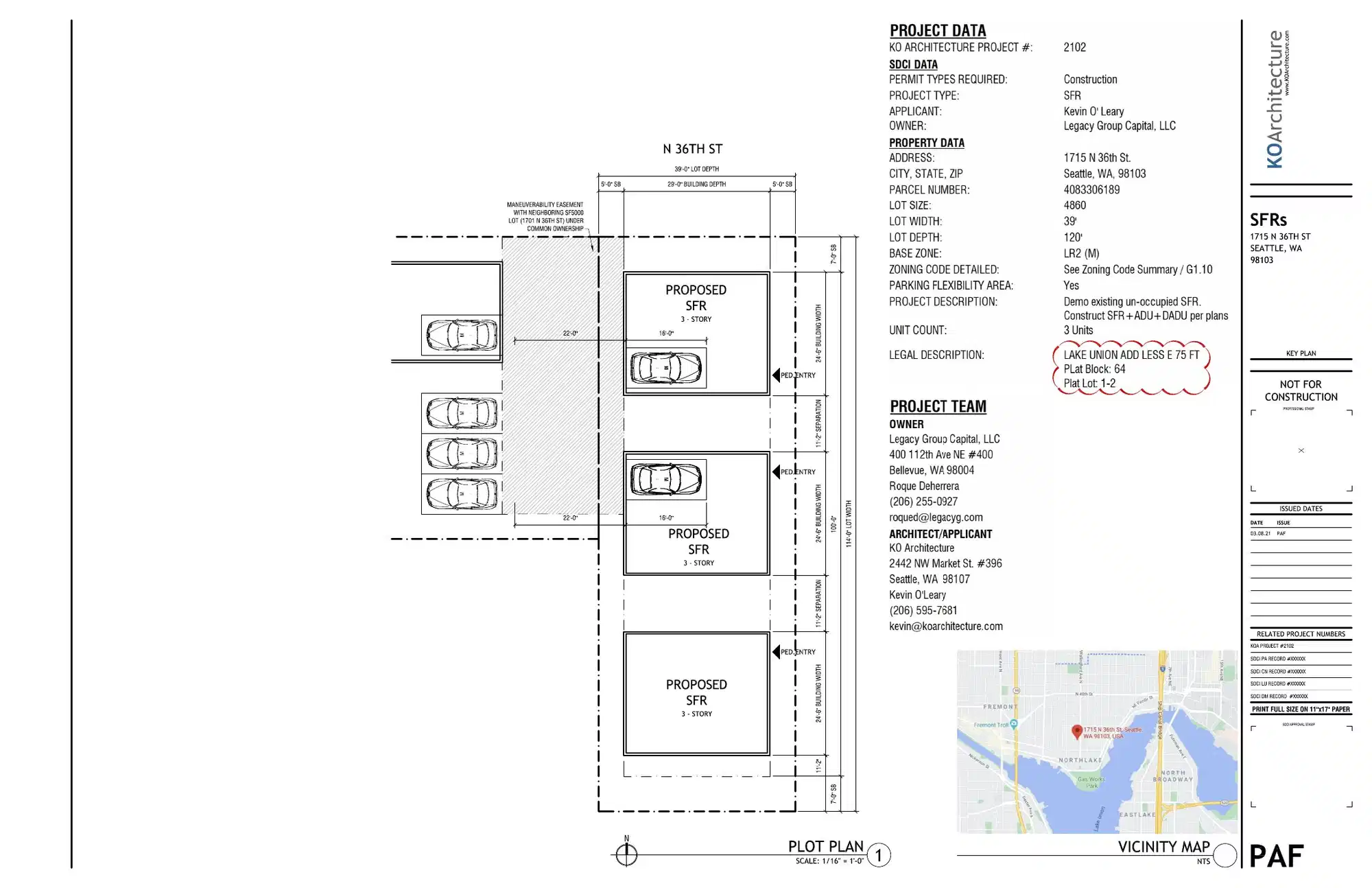 Site plan for 1713 N 36th St