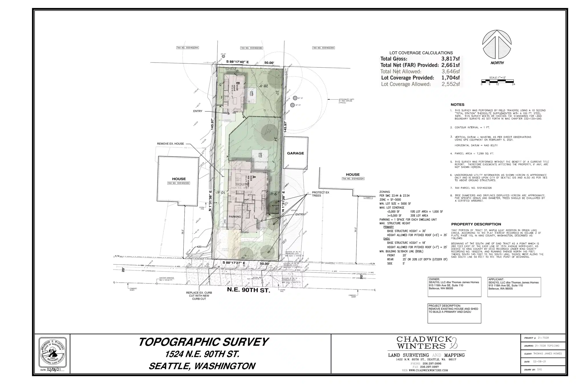 Site plan for 1524 NE 90th St