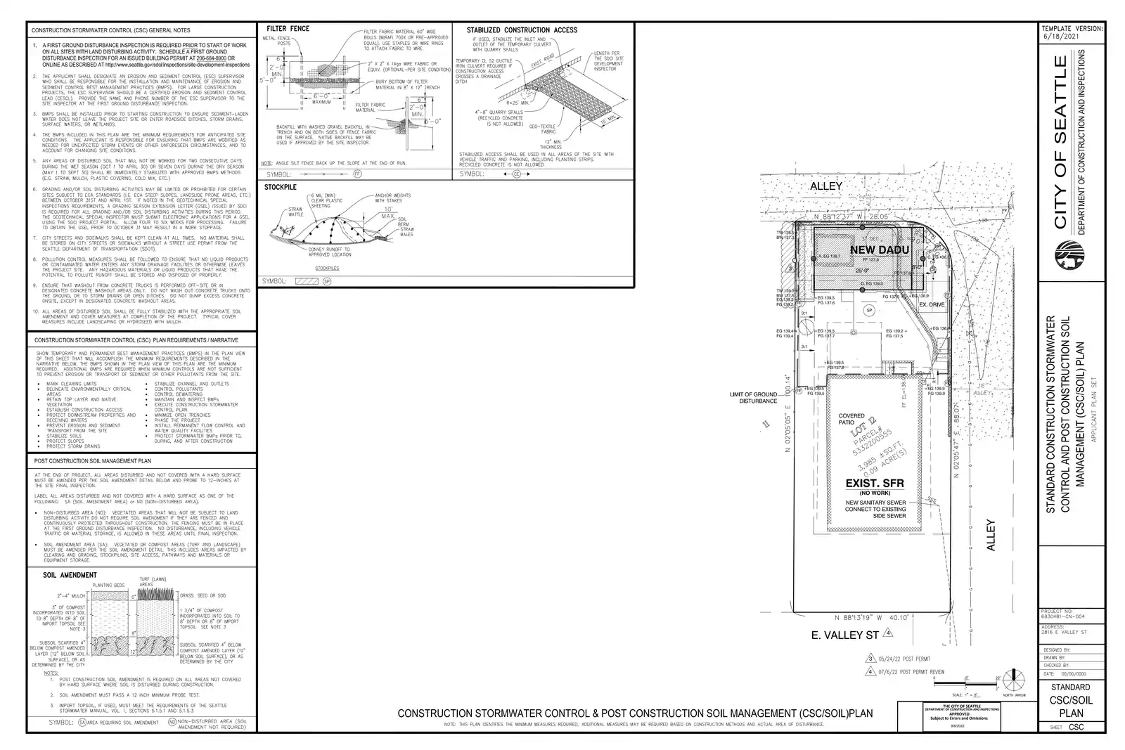Site plan for 2816 E Valley St