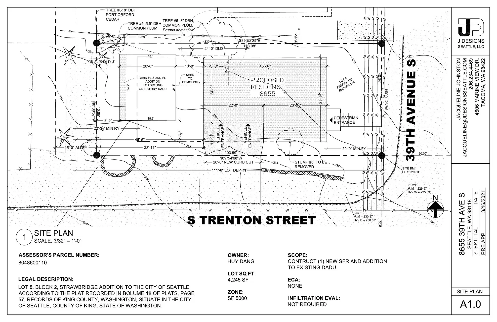 Site plan for 8655 39th Ave S