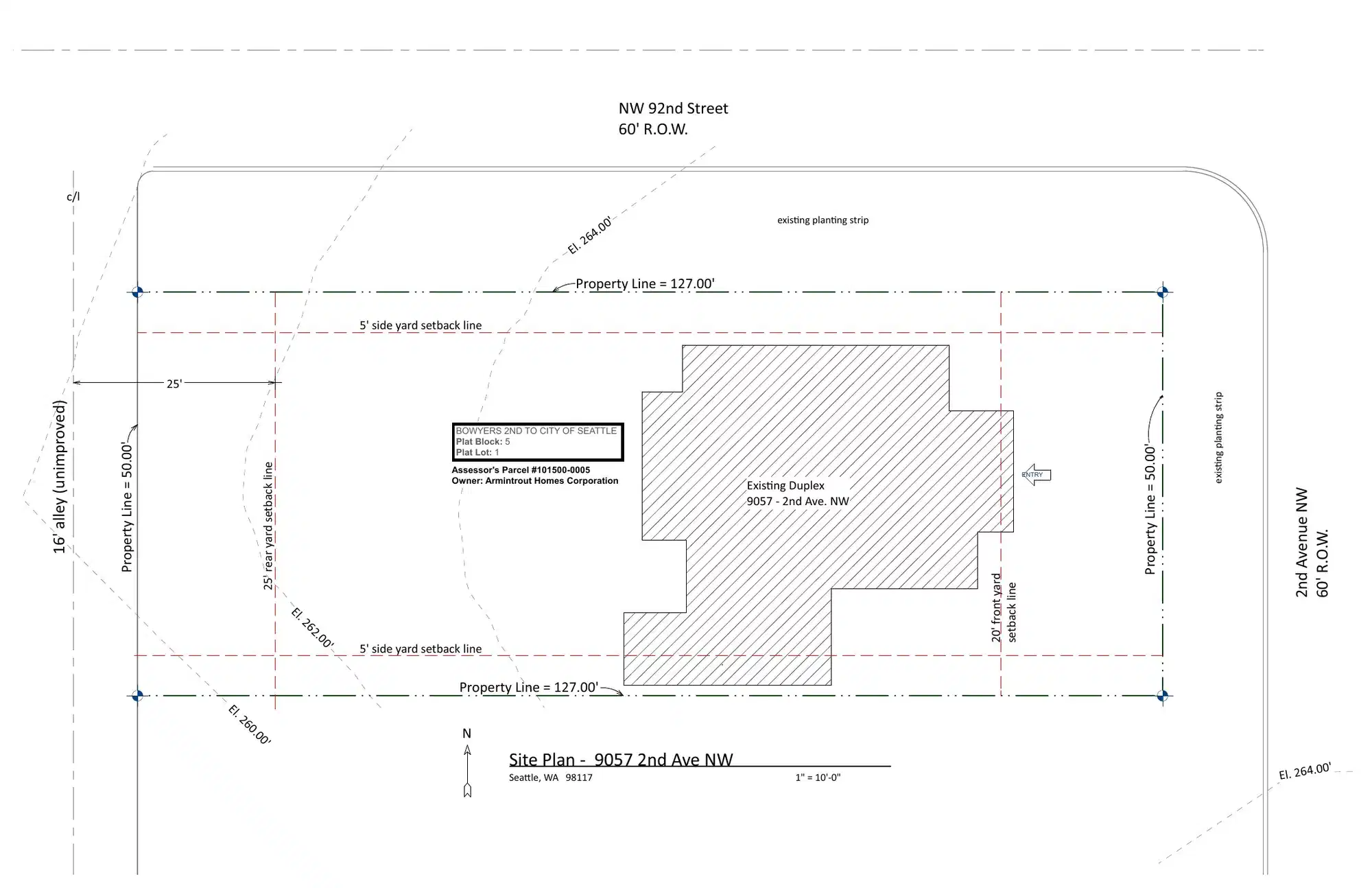 Site plan for 9057 2nd Ave NW