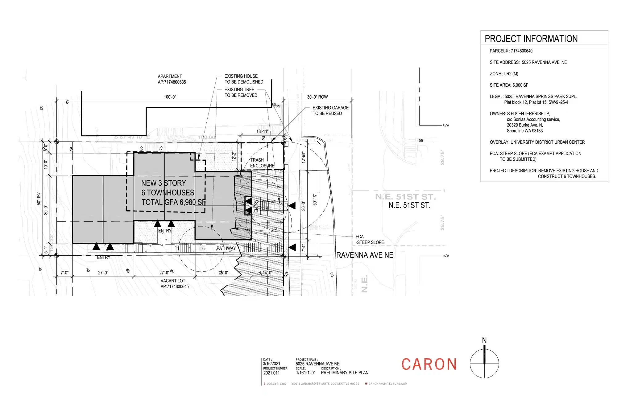 Site plan for 5031 Ravenna Ave NE