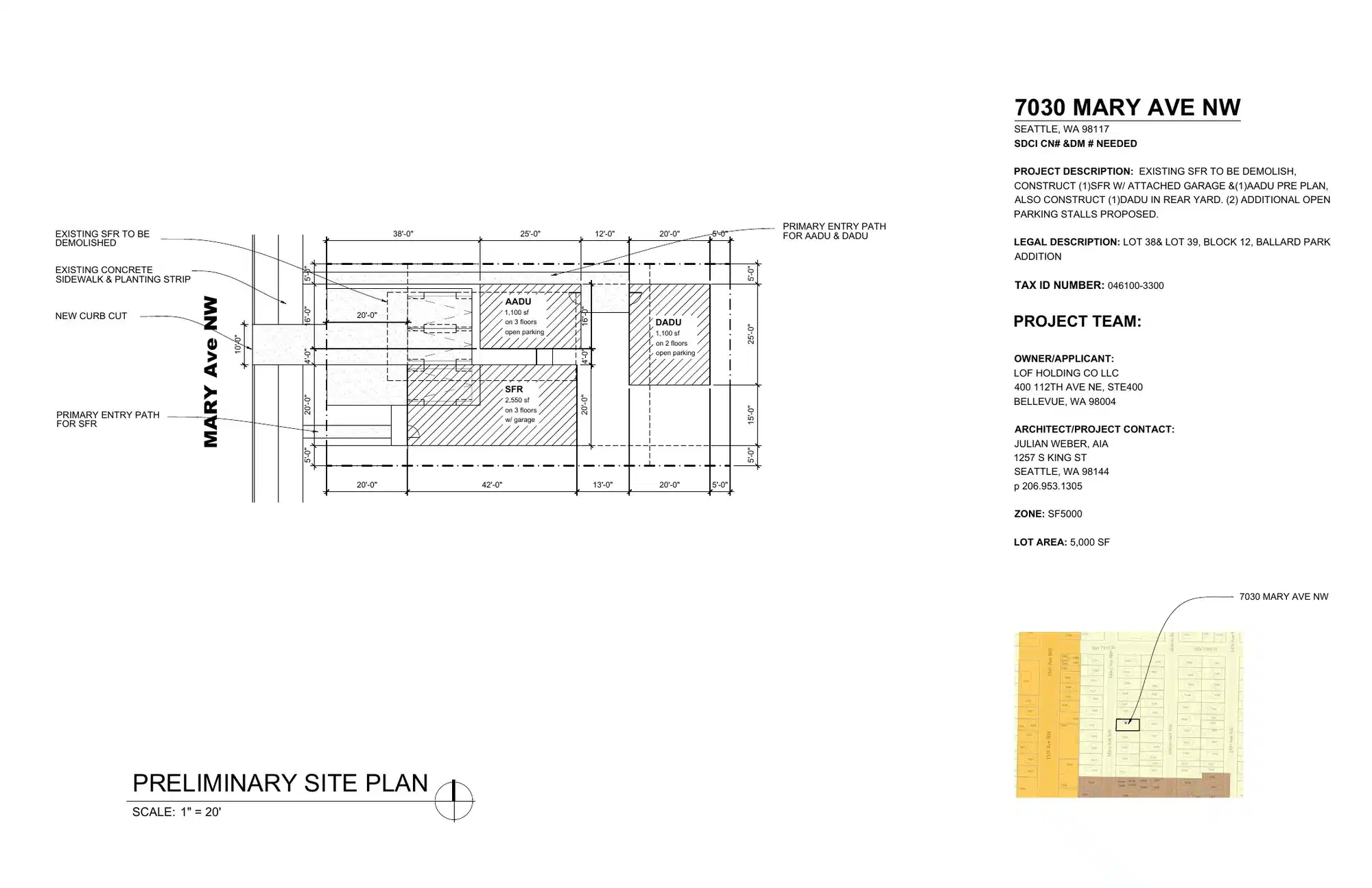Site plan for 7030 Mary Ave NW