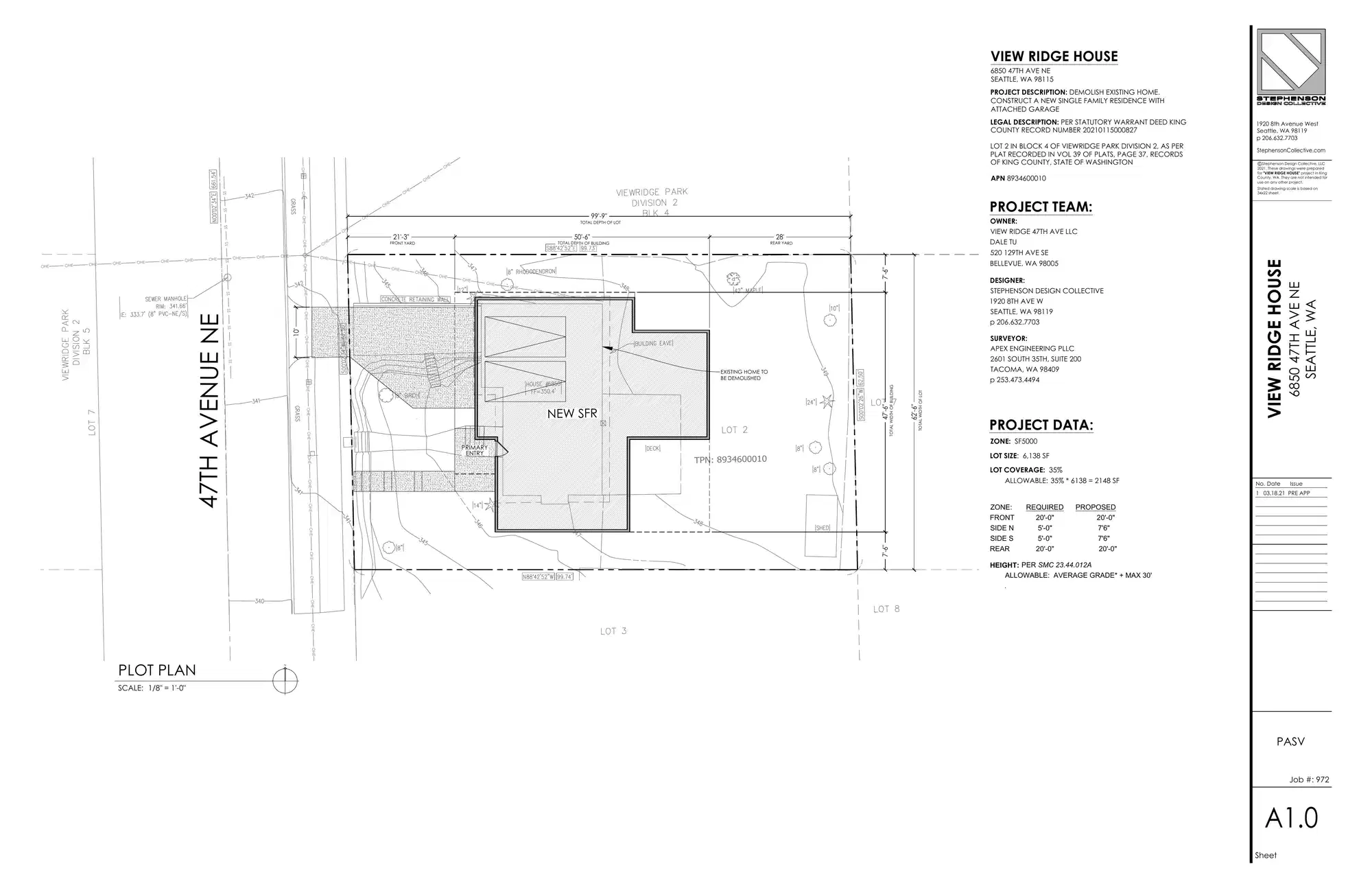 Site plan for 6850 47th Ave NE