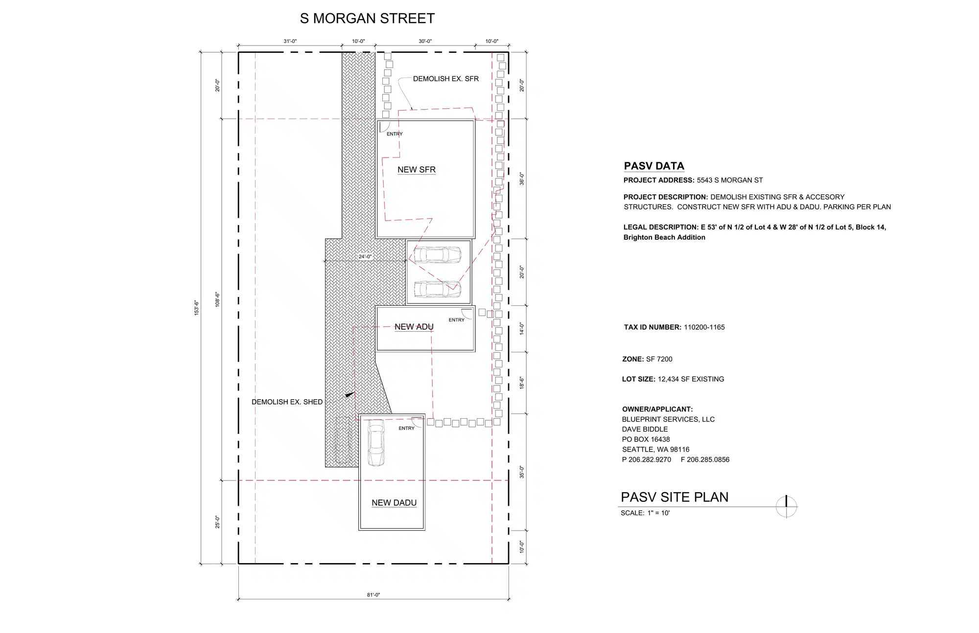 Site plan for 5543 S Morgan St