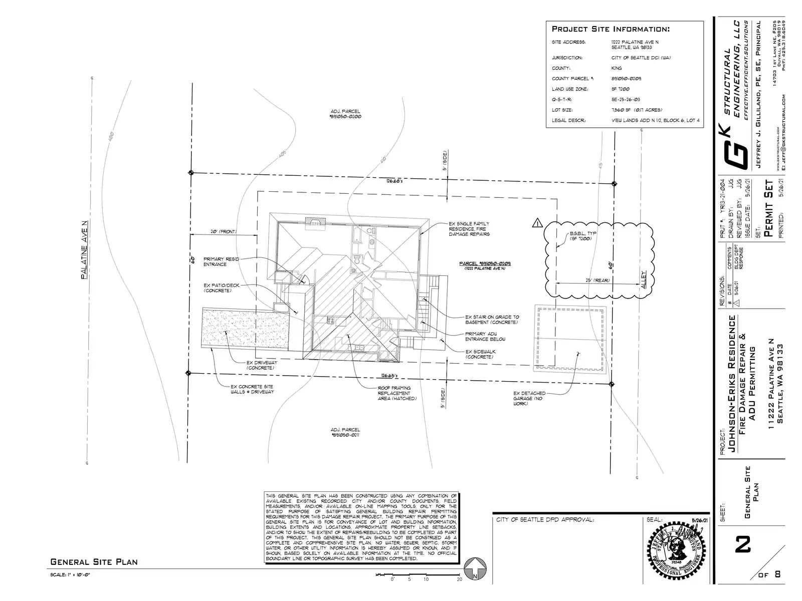 Site plan for 11222 Palatine Ave N