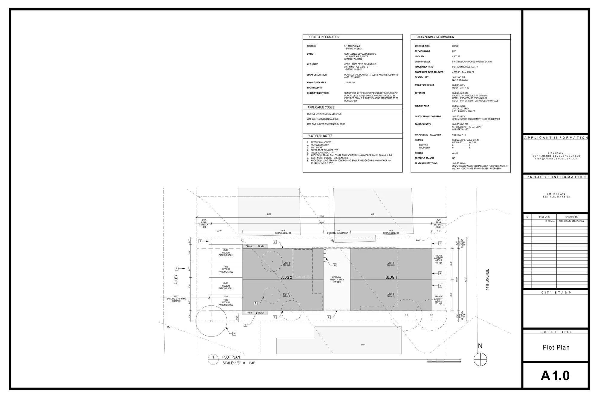 Site plan for 911 14th Ave