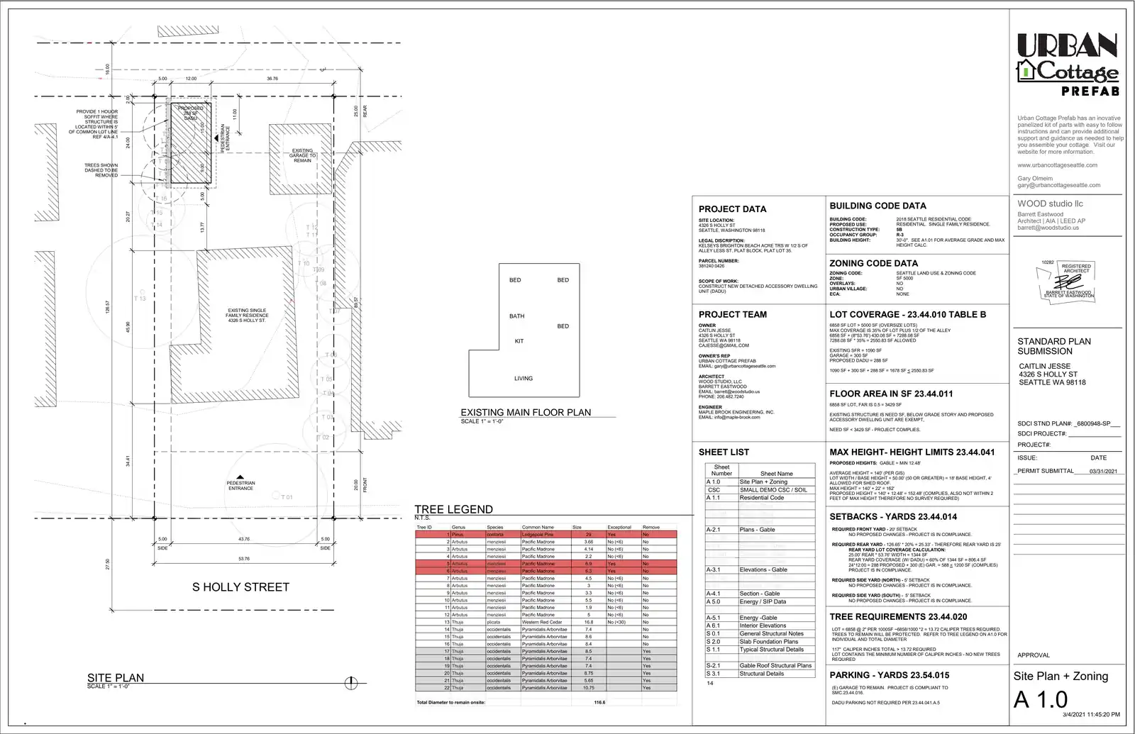 Site plan for 4326 S Holly St