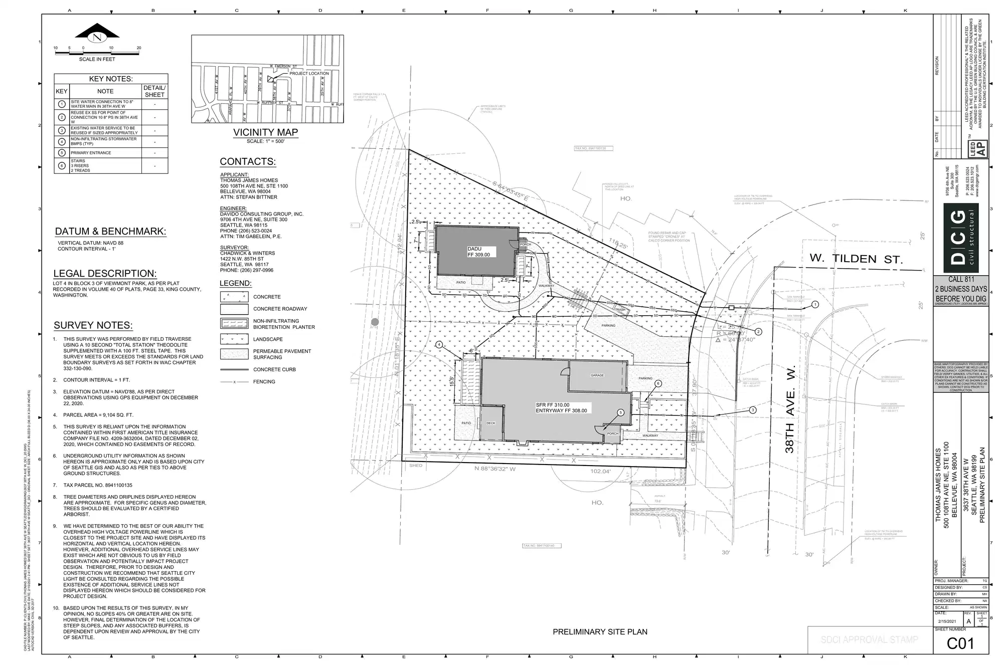 Site plan for 3635 38th Ave W