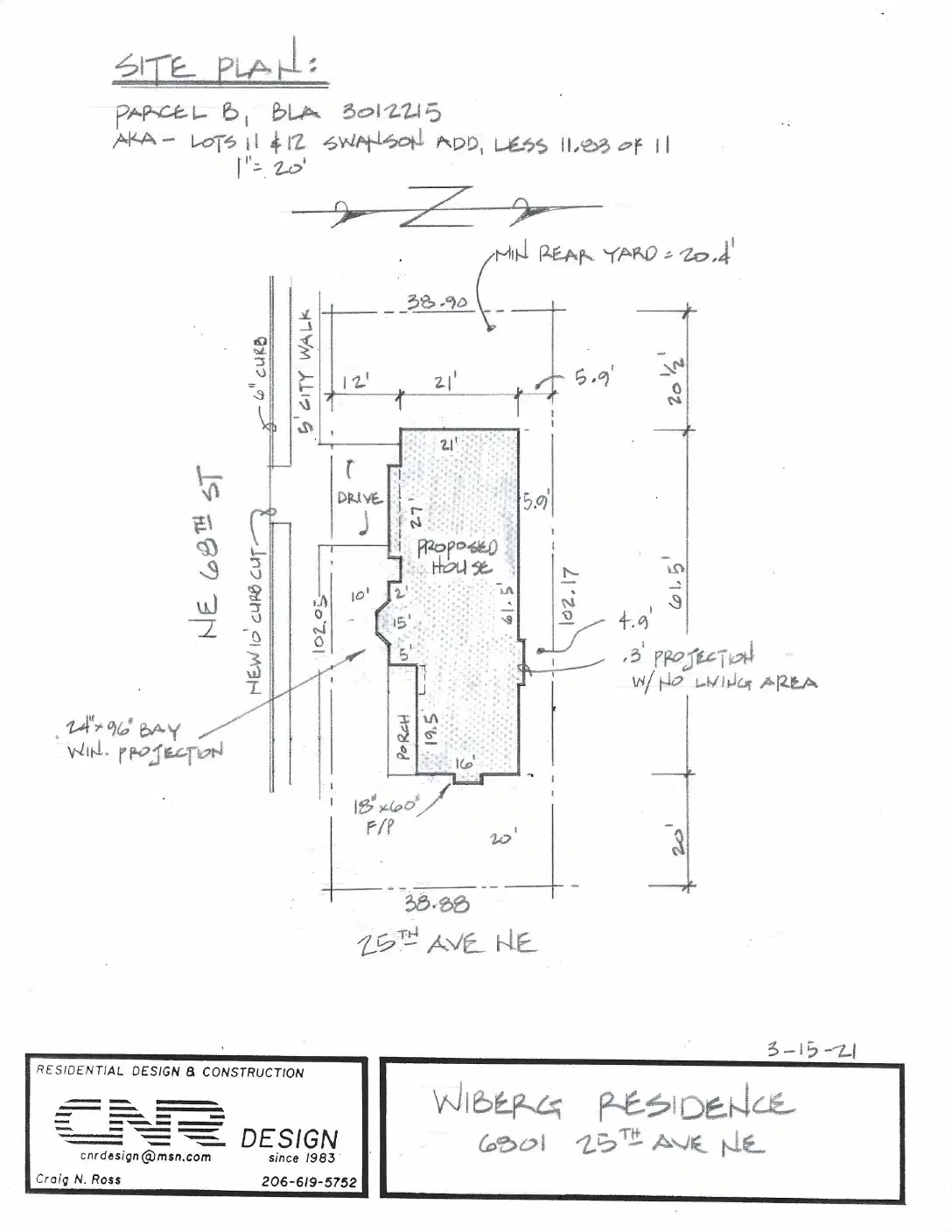 Site plan for 6801 25th Ave NE