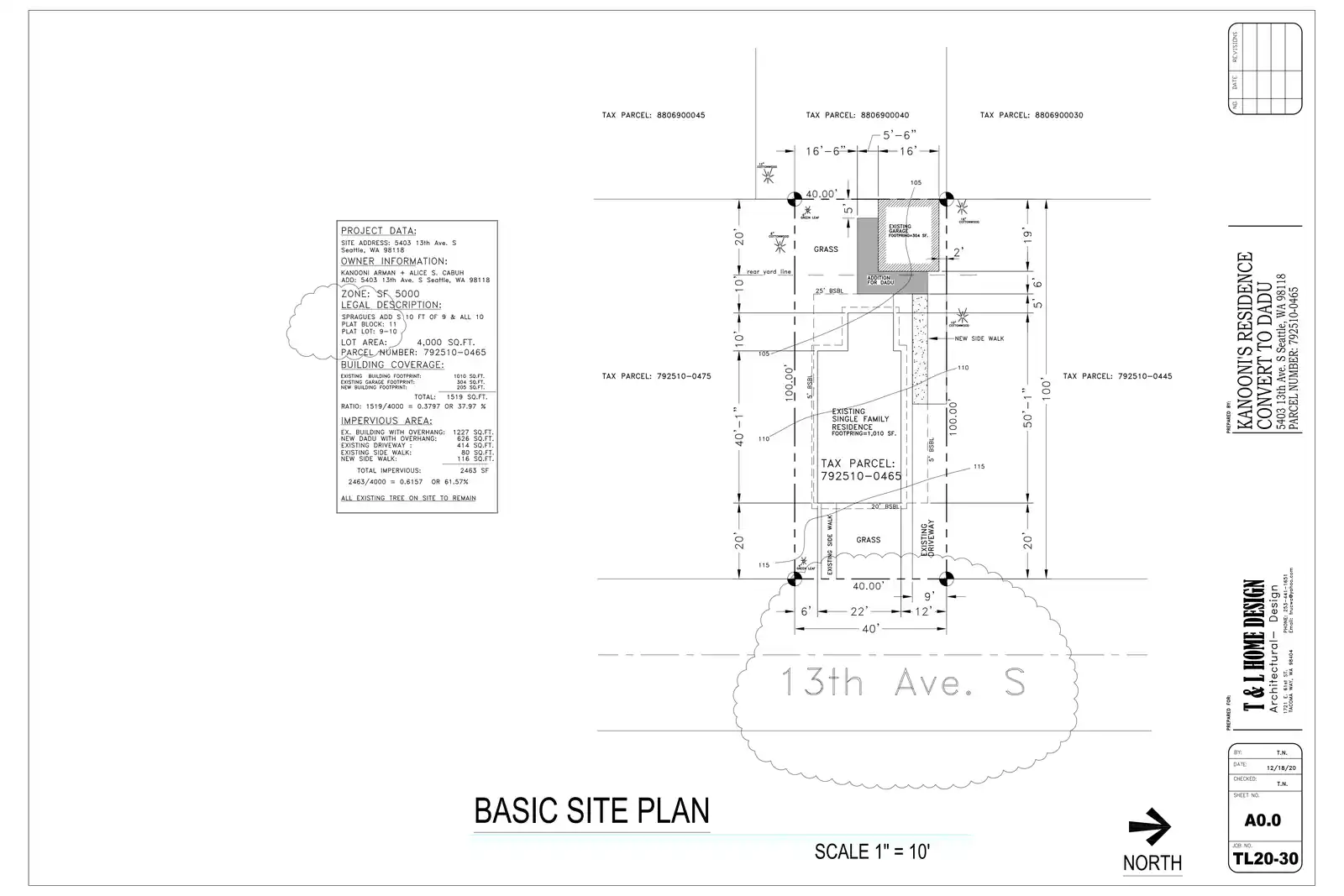 Site plan for 5403 13th Ave S