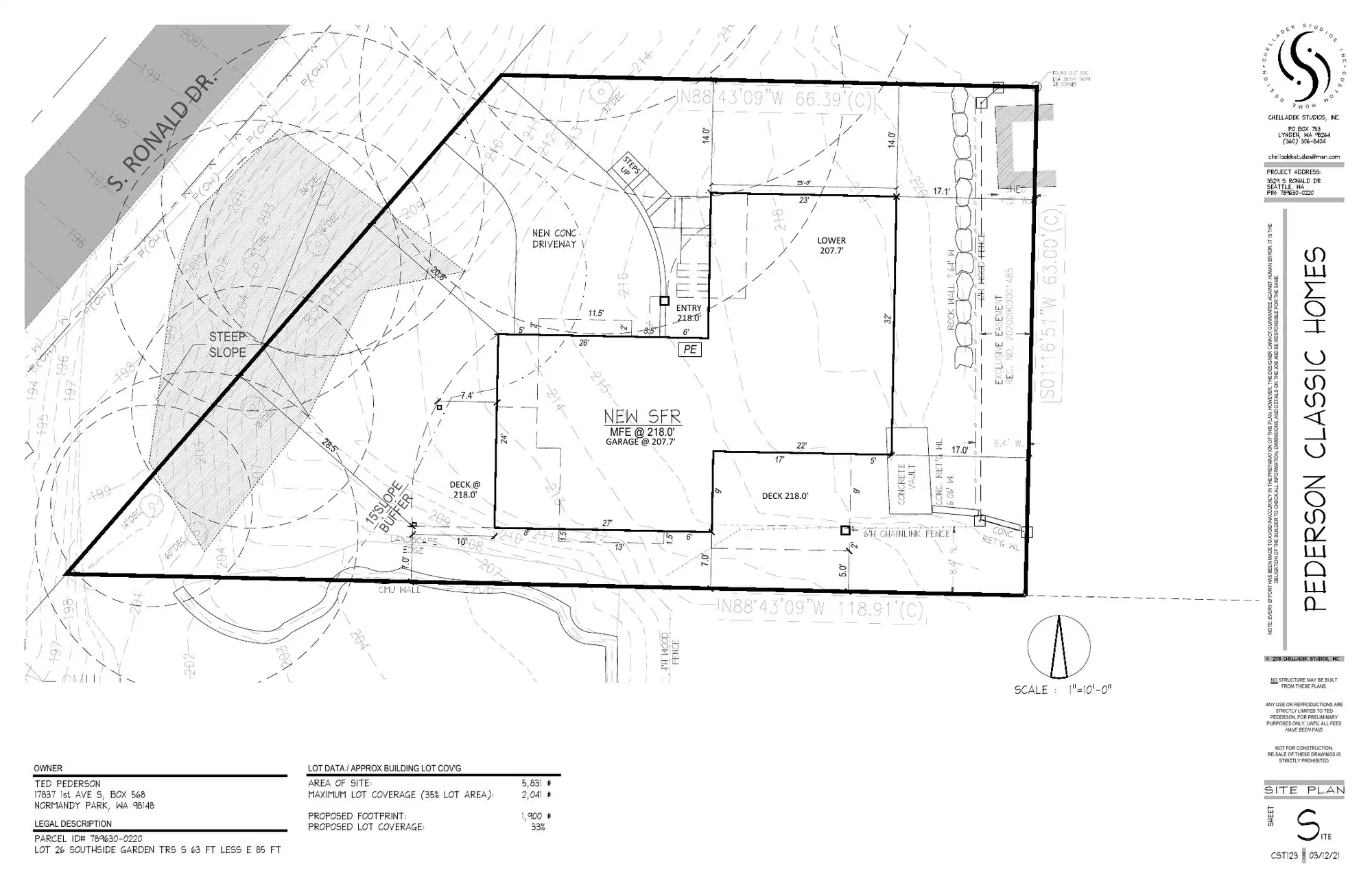 Site plan for 3529 S Ronald Dr