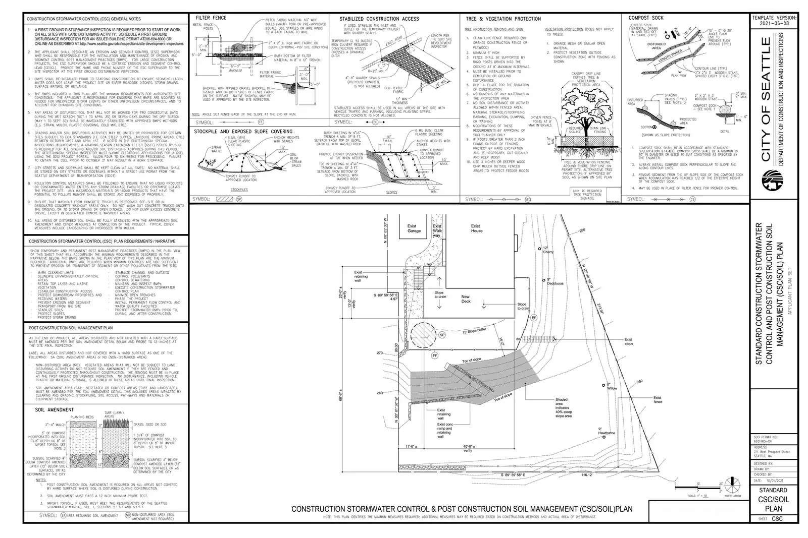 Site plan for 211 W Prospect St