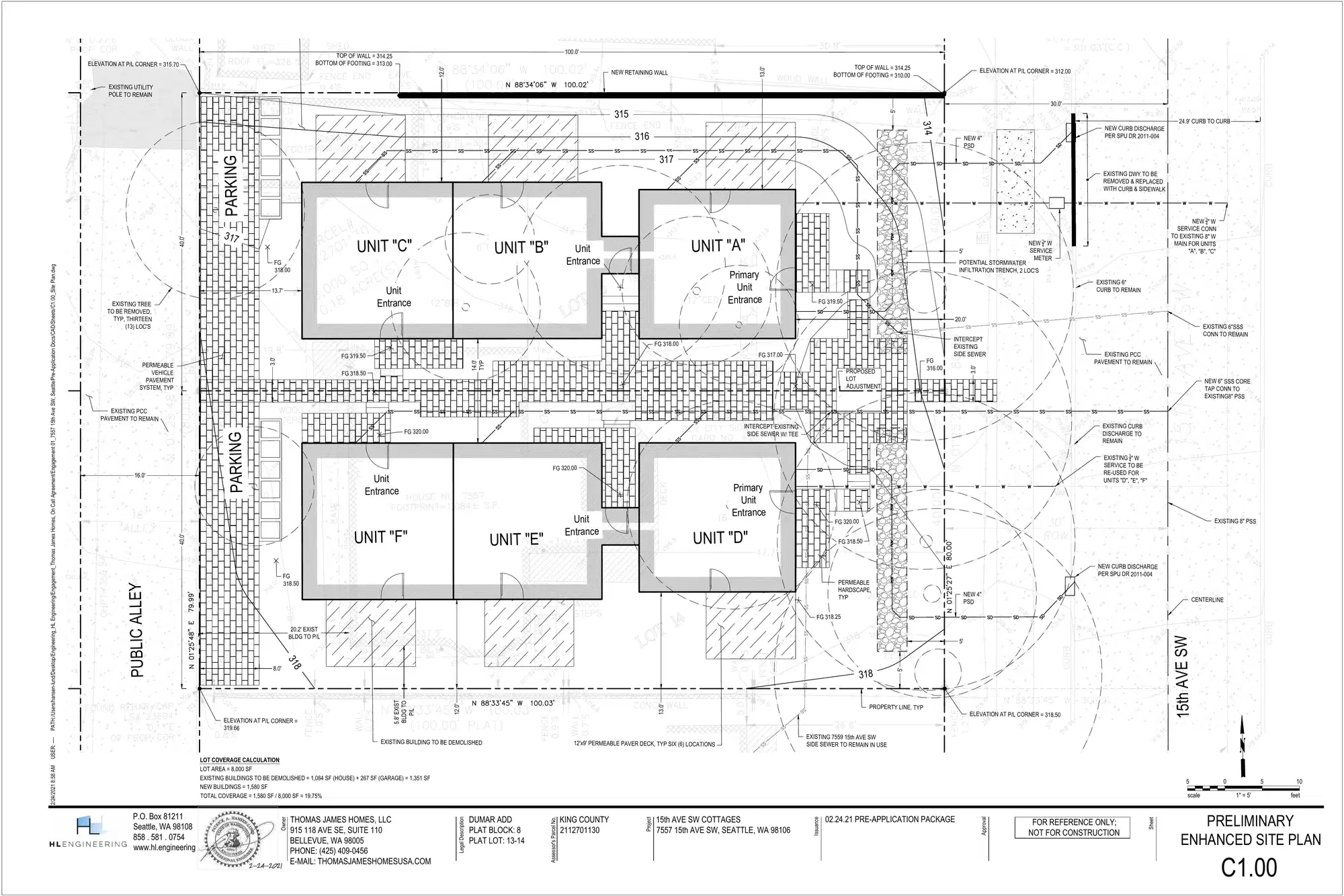 Site plan for 7555 15th Ave SW