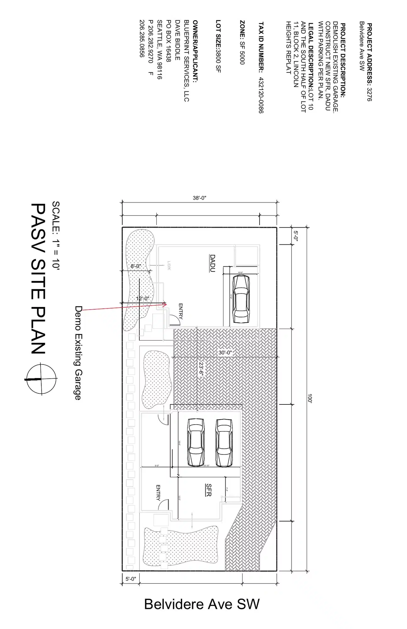 Site plan for 3274 Belvidere Ave SW