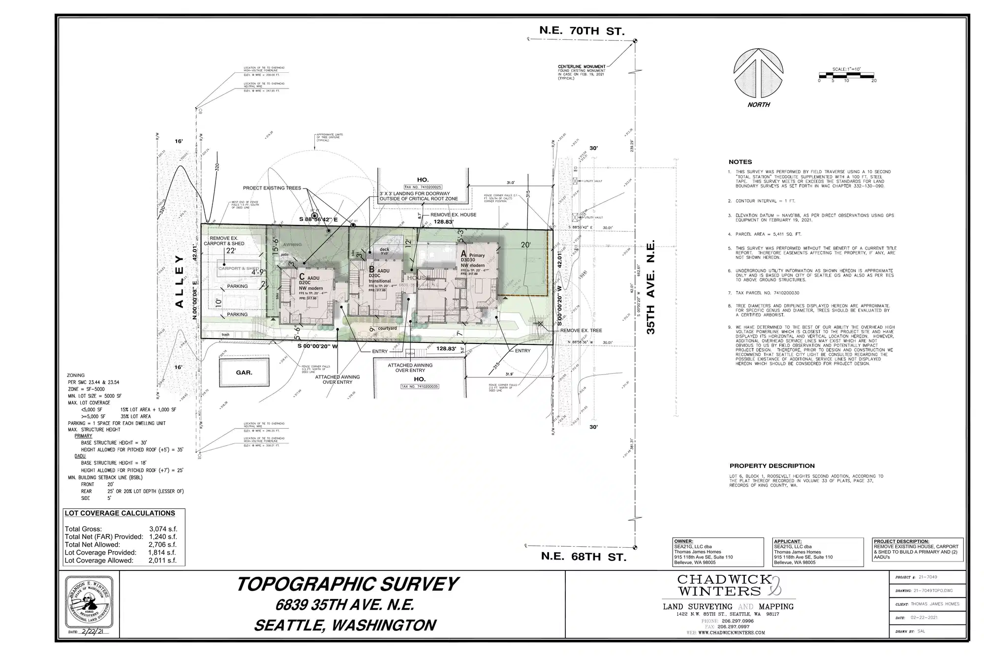 Site plan for 6839 35th Ave NE