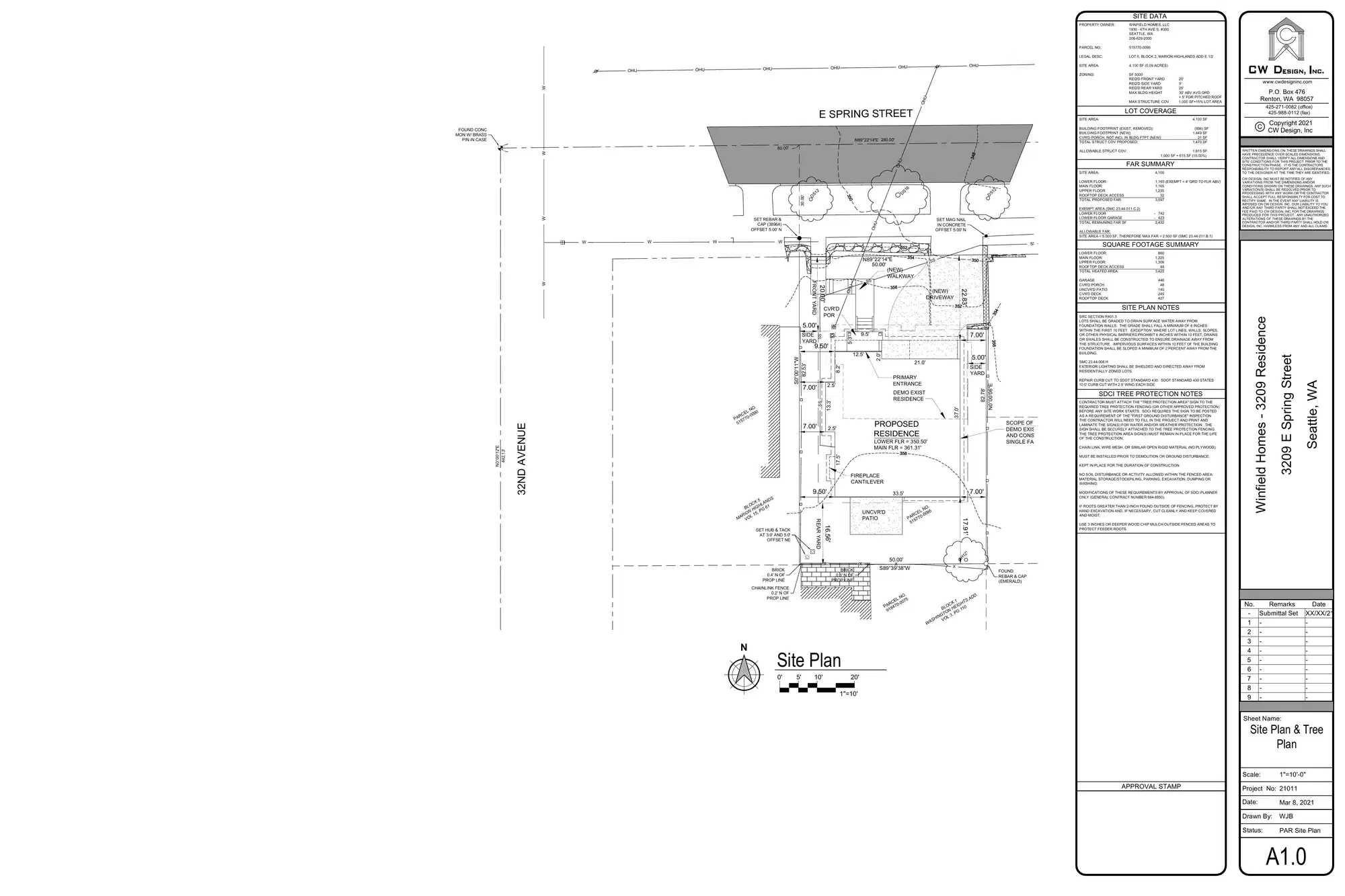 Site plan for 3209 E Spring St