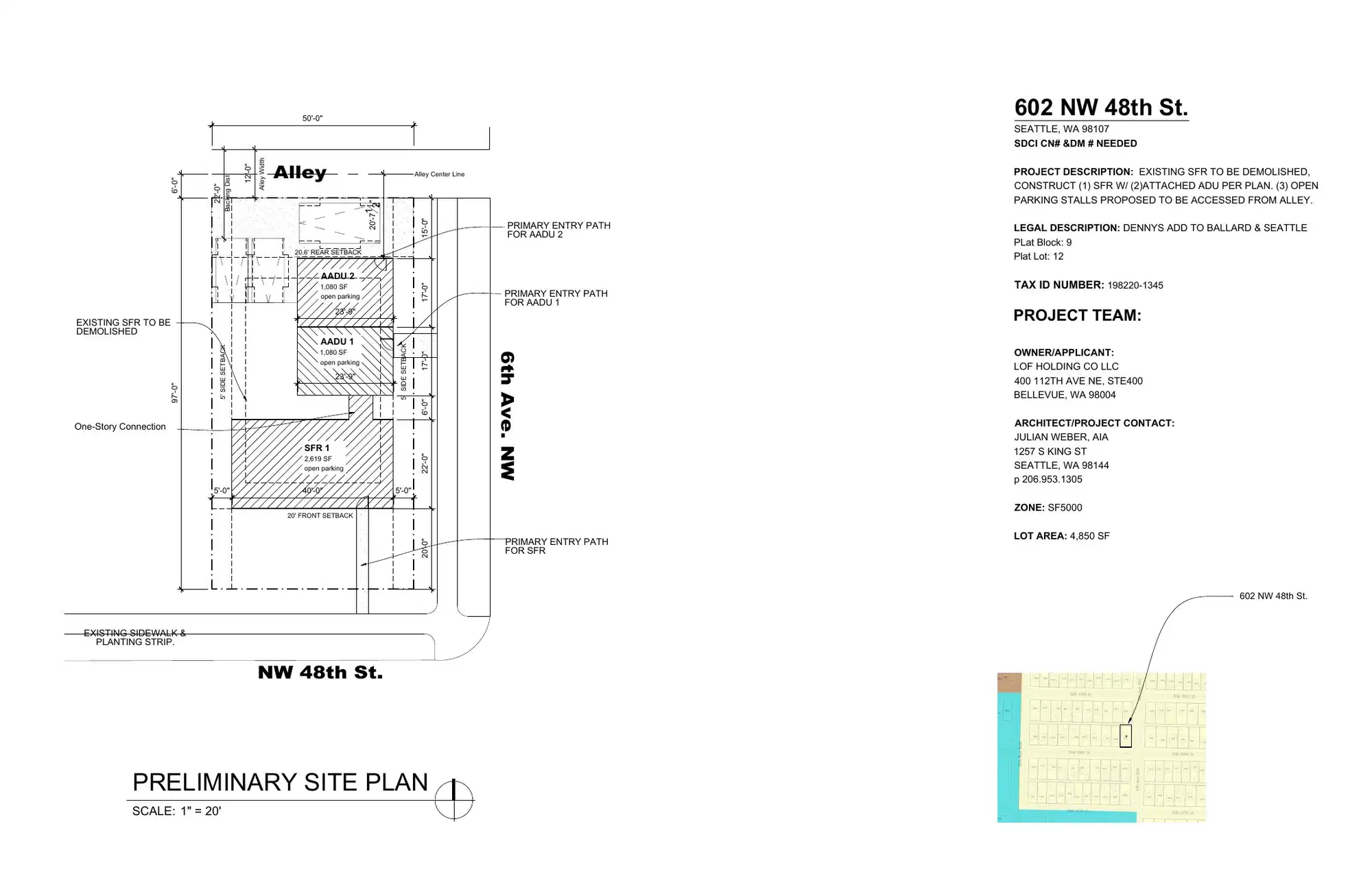 Site plan for 602 NW 48th St