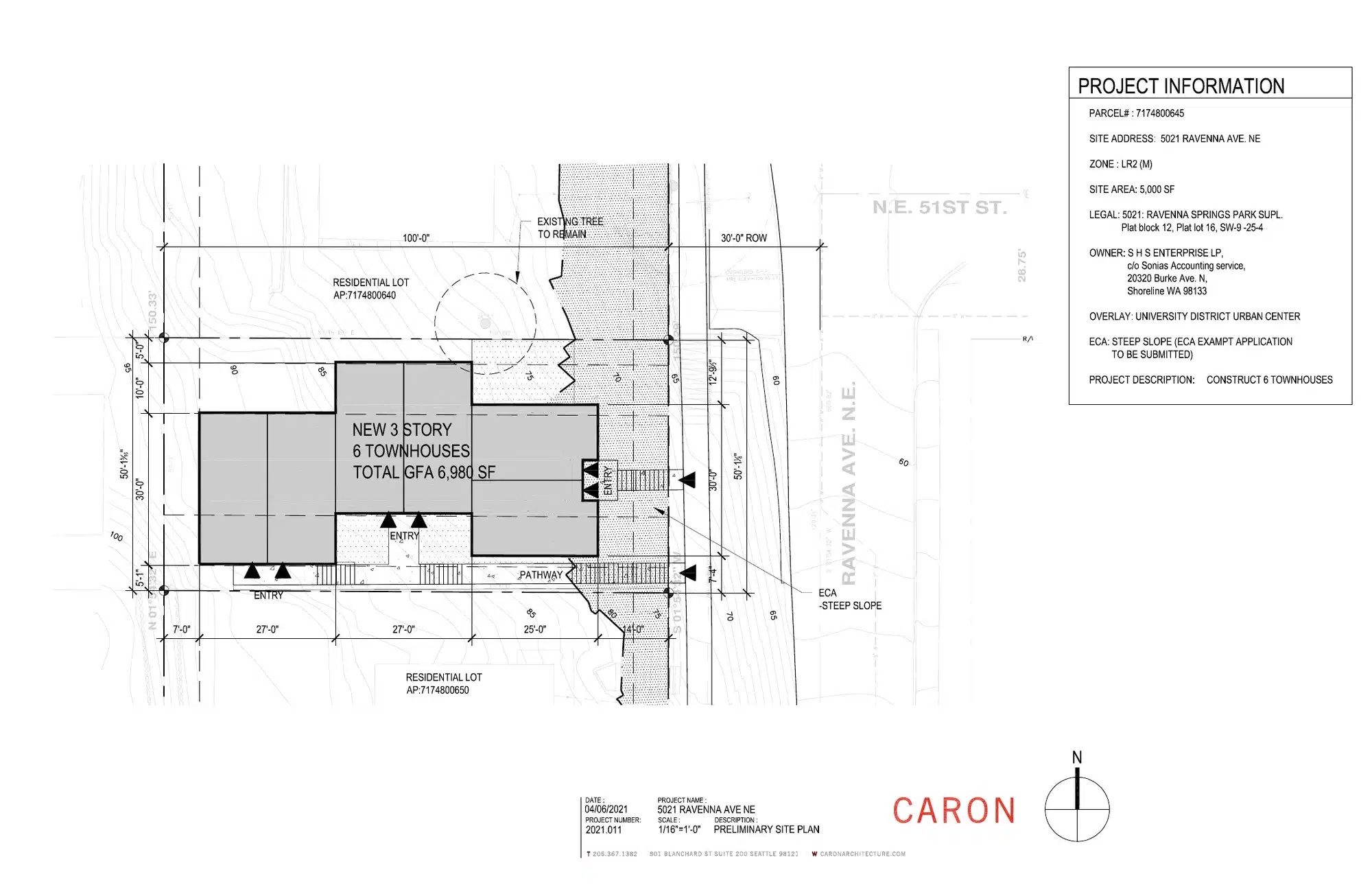 Site plan for 5021 Ravenna Ave NE